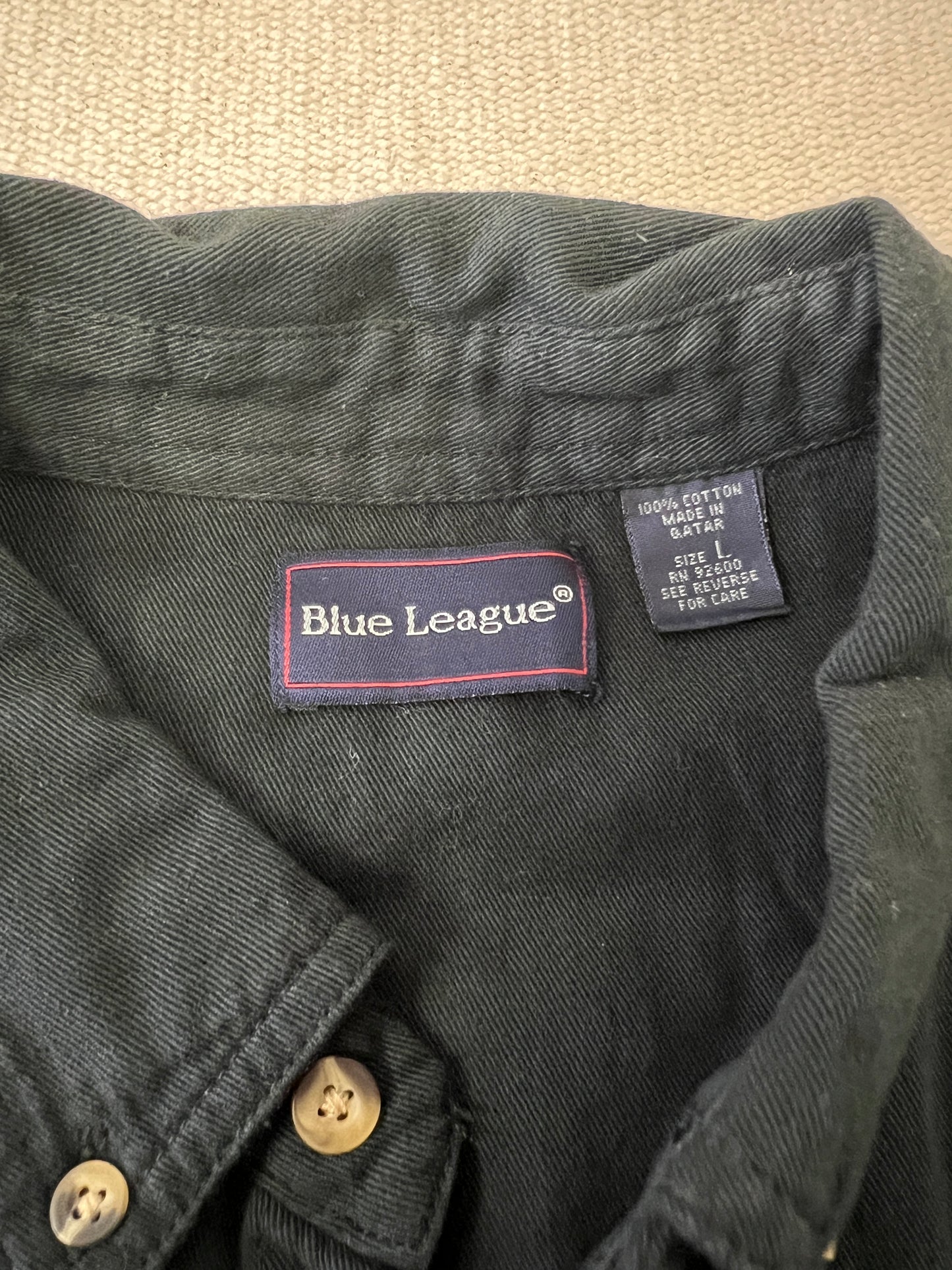 90s Blue League Green Button Down Shirt