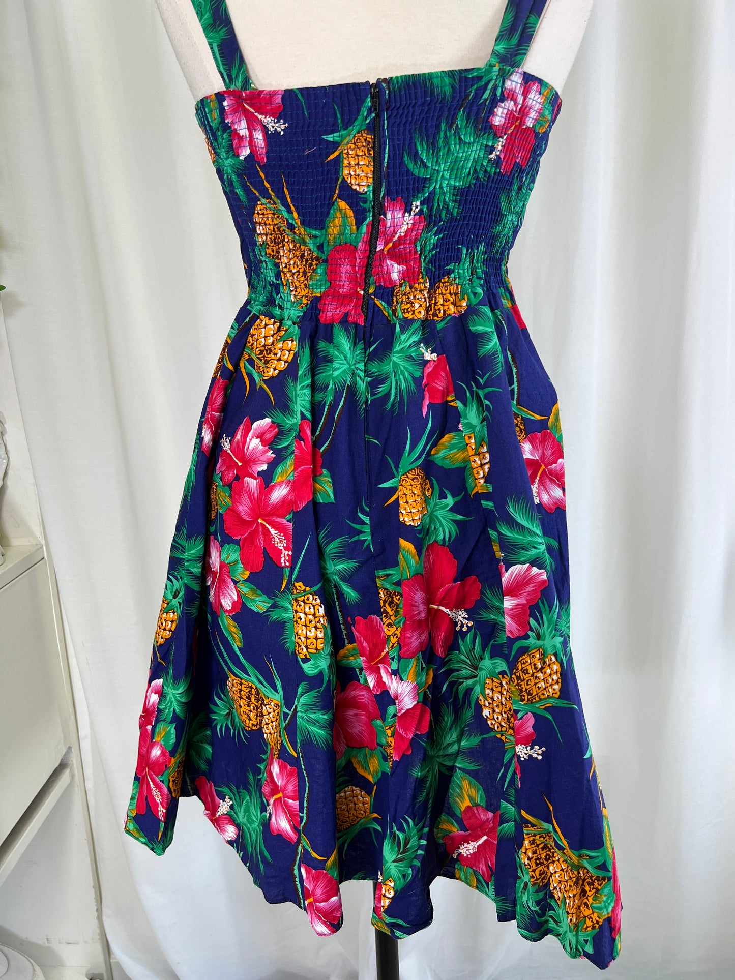 80s Royal Creations Hawaiian Print Mini Dress