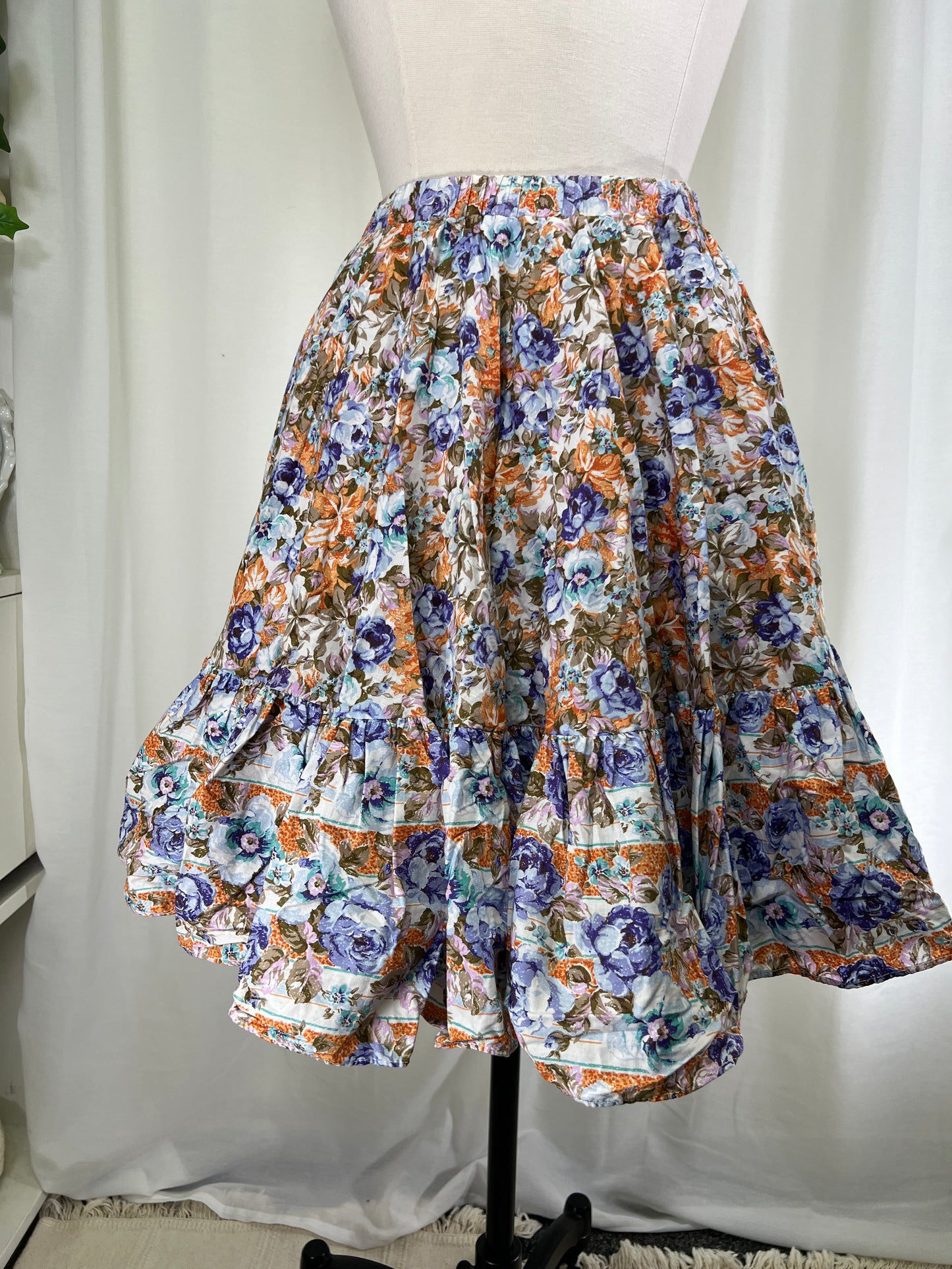 90s Swing Dancing Floral Western Circle Skirt