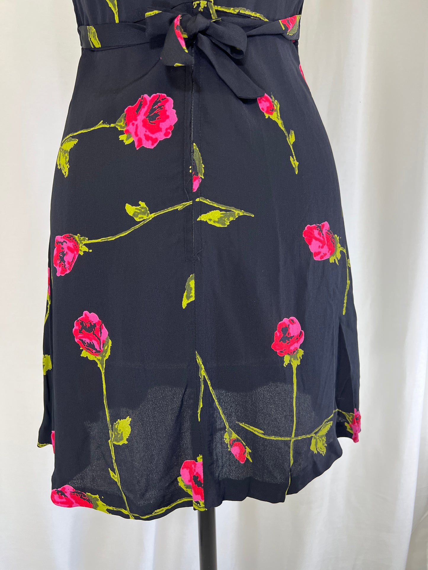 90s Betsey Johnson Long Stem Red Roses Print Mini Dress and Jacket Set