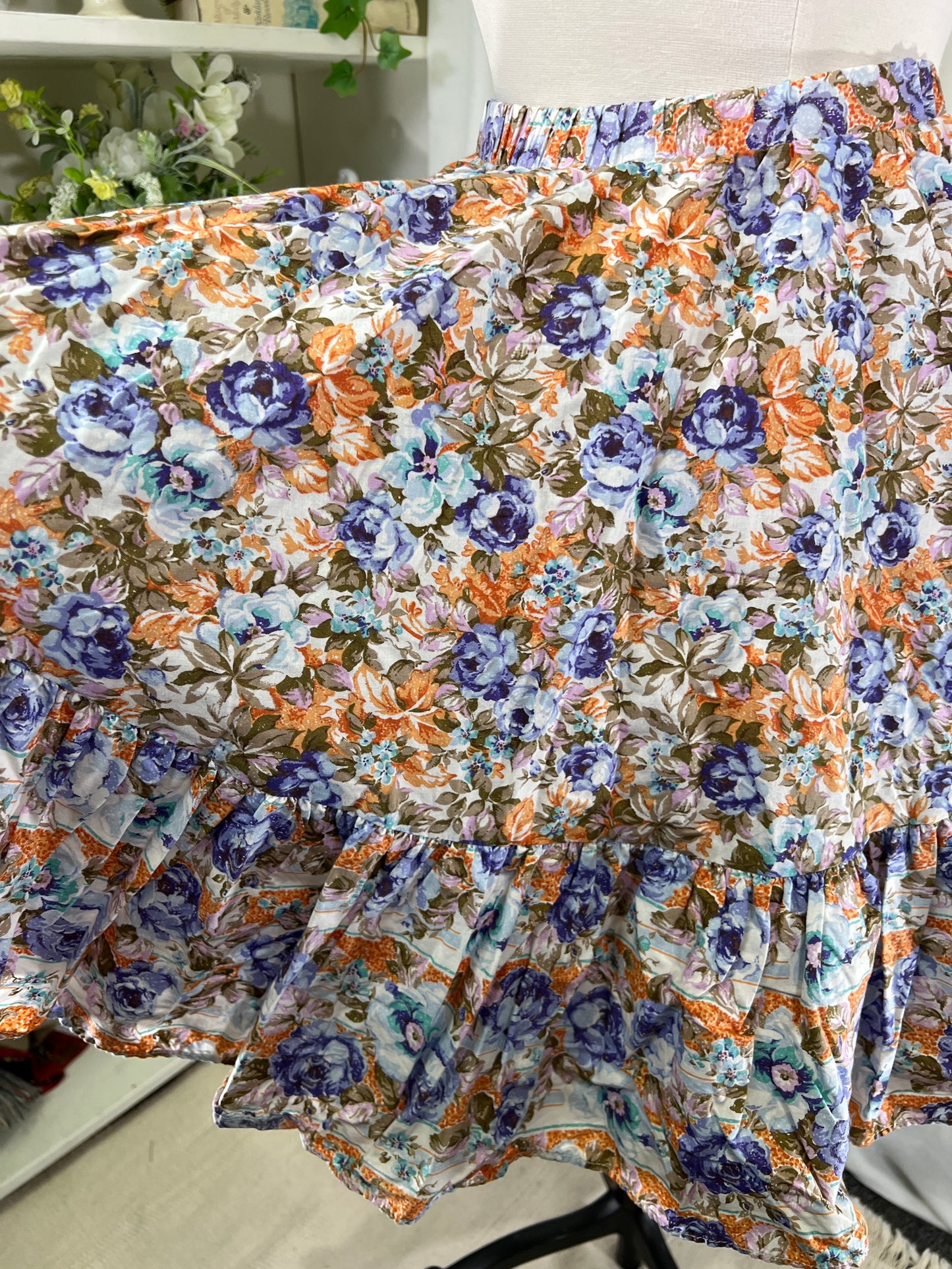 90s Swing Dancing Floral Western Circle Skirt