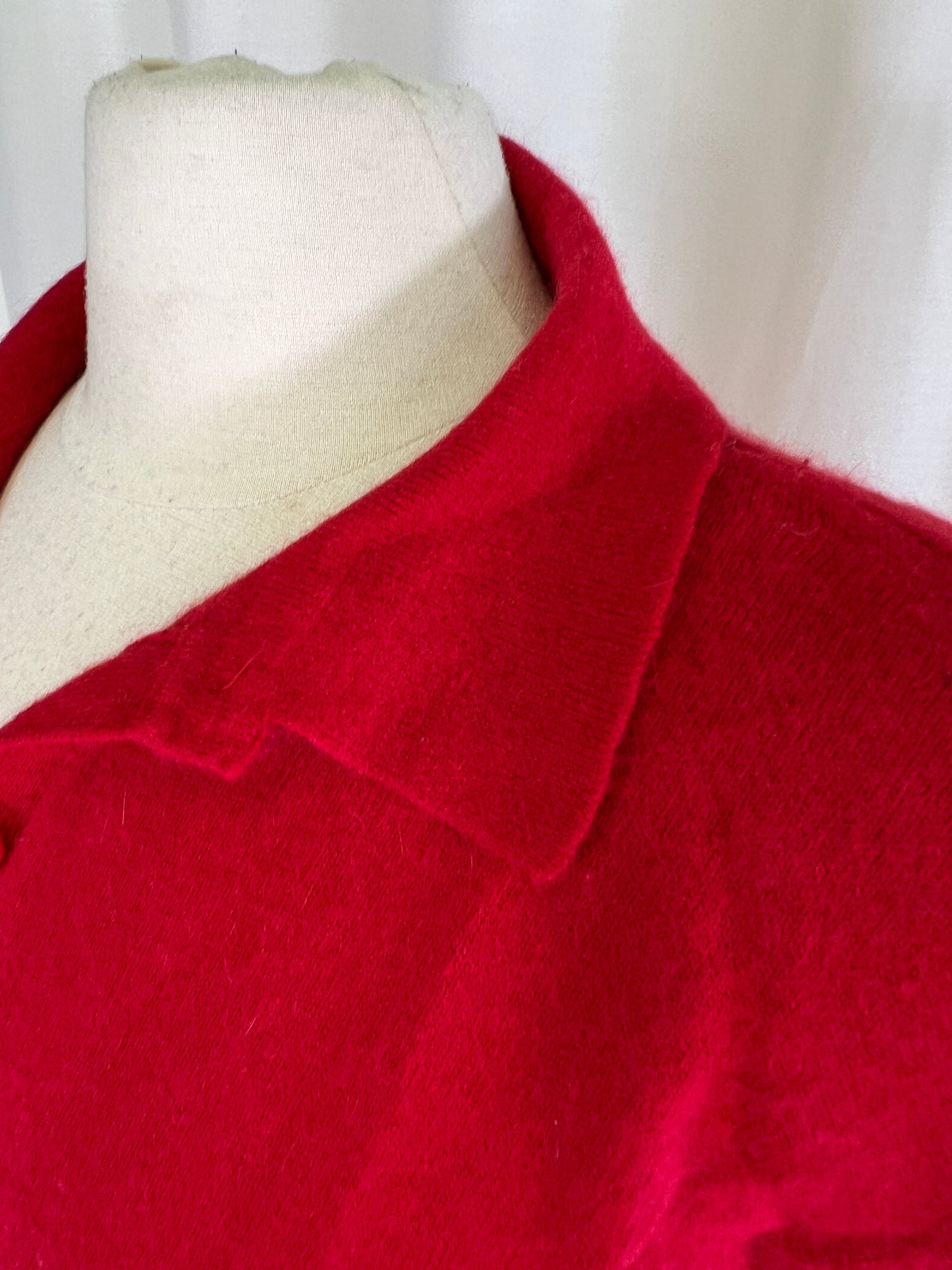 80s Neil Martin Wool Angora Blend Red Slouchy Sweater