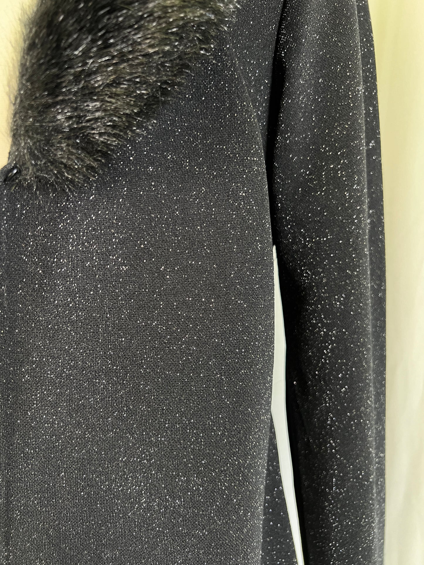 90s Indications Black and Silver Lurex Duster Cardigan