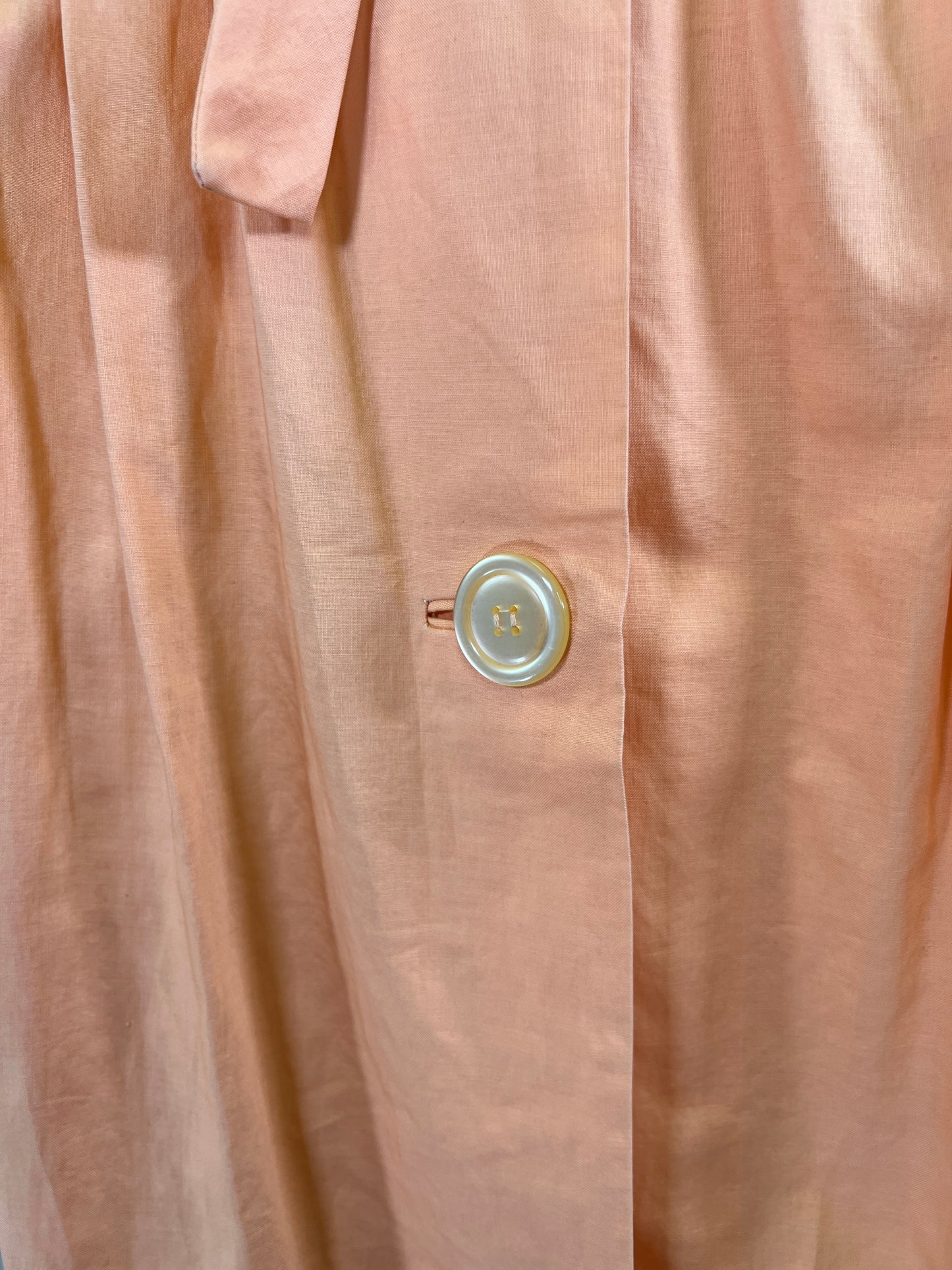 60s Leslie Palmer Peach Pussy Bow Smock Dress