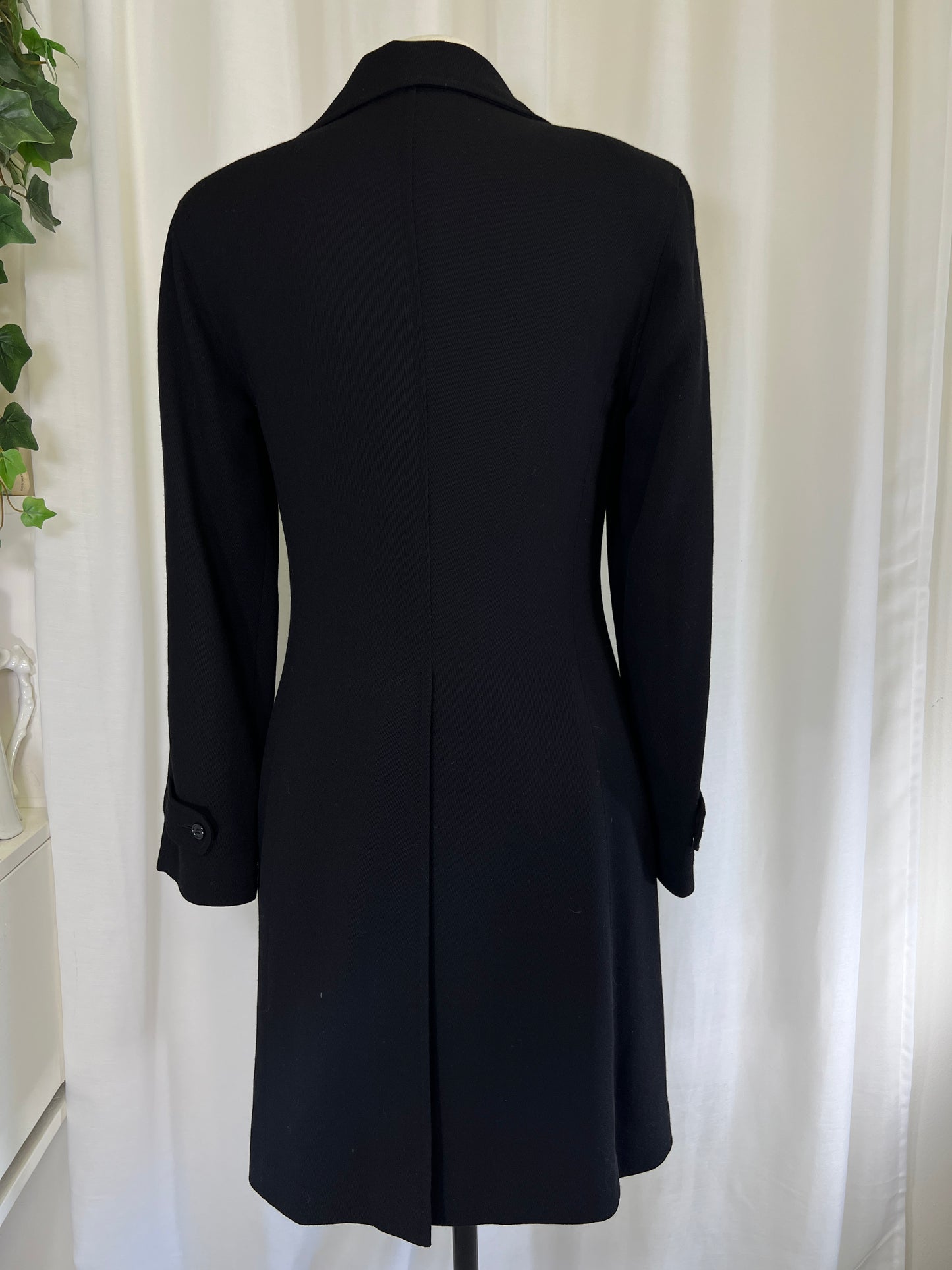 90s Club Monaco Black Minimal Wool Coat