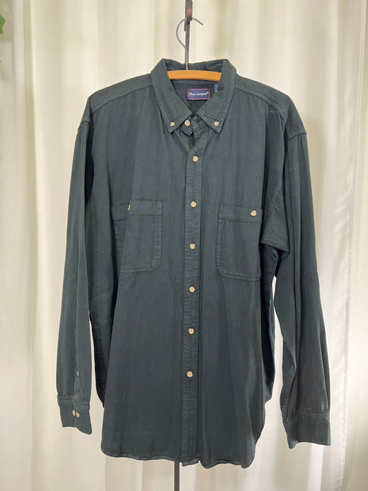 90s Blue League Green Button Down Shirt