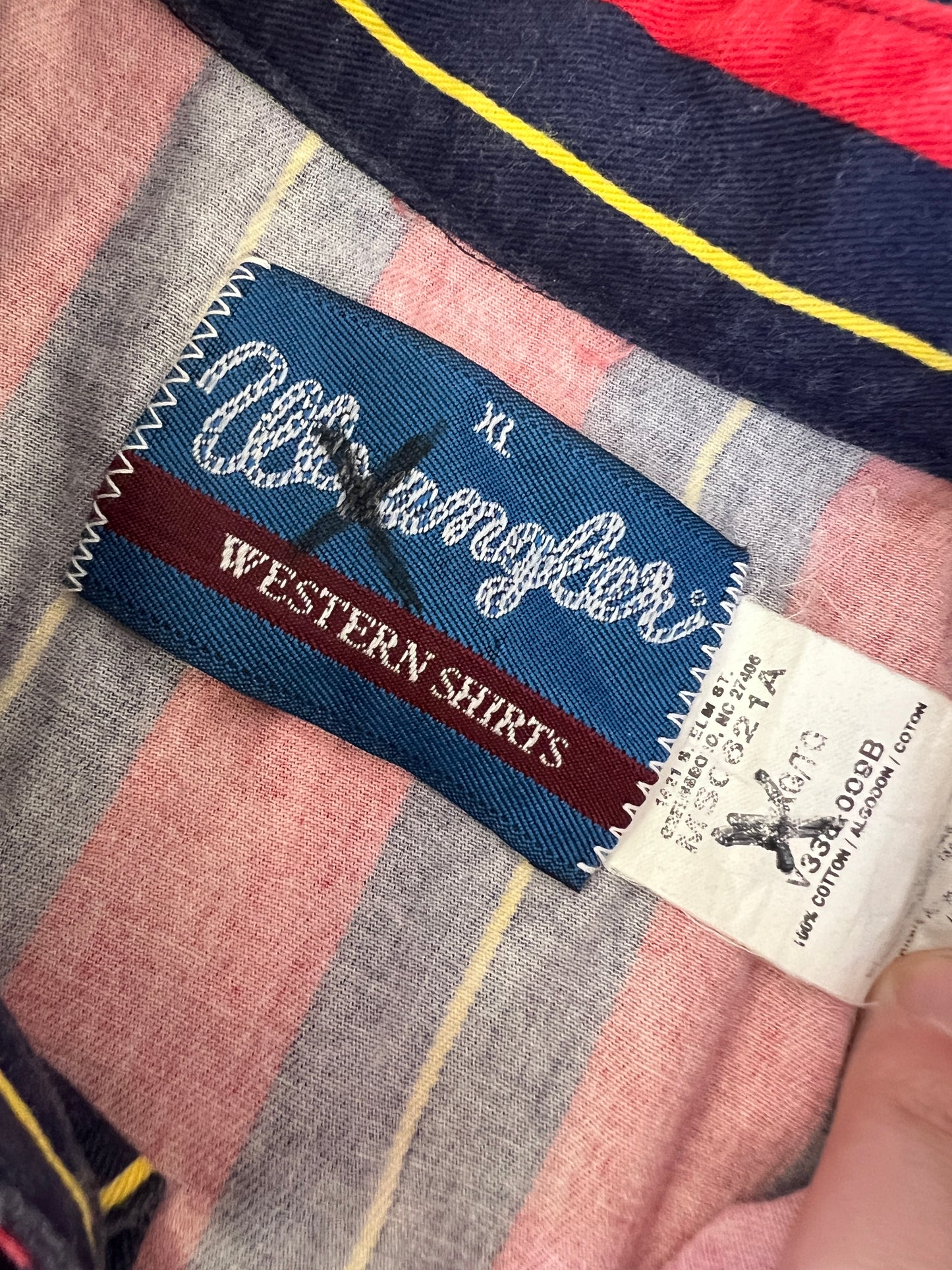 90s Wrangler Striped Western Pearl Snap Shirt