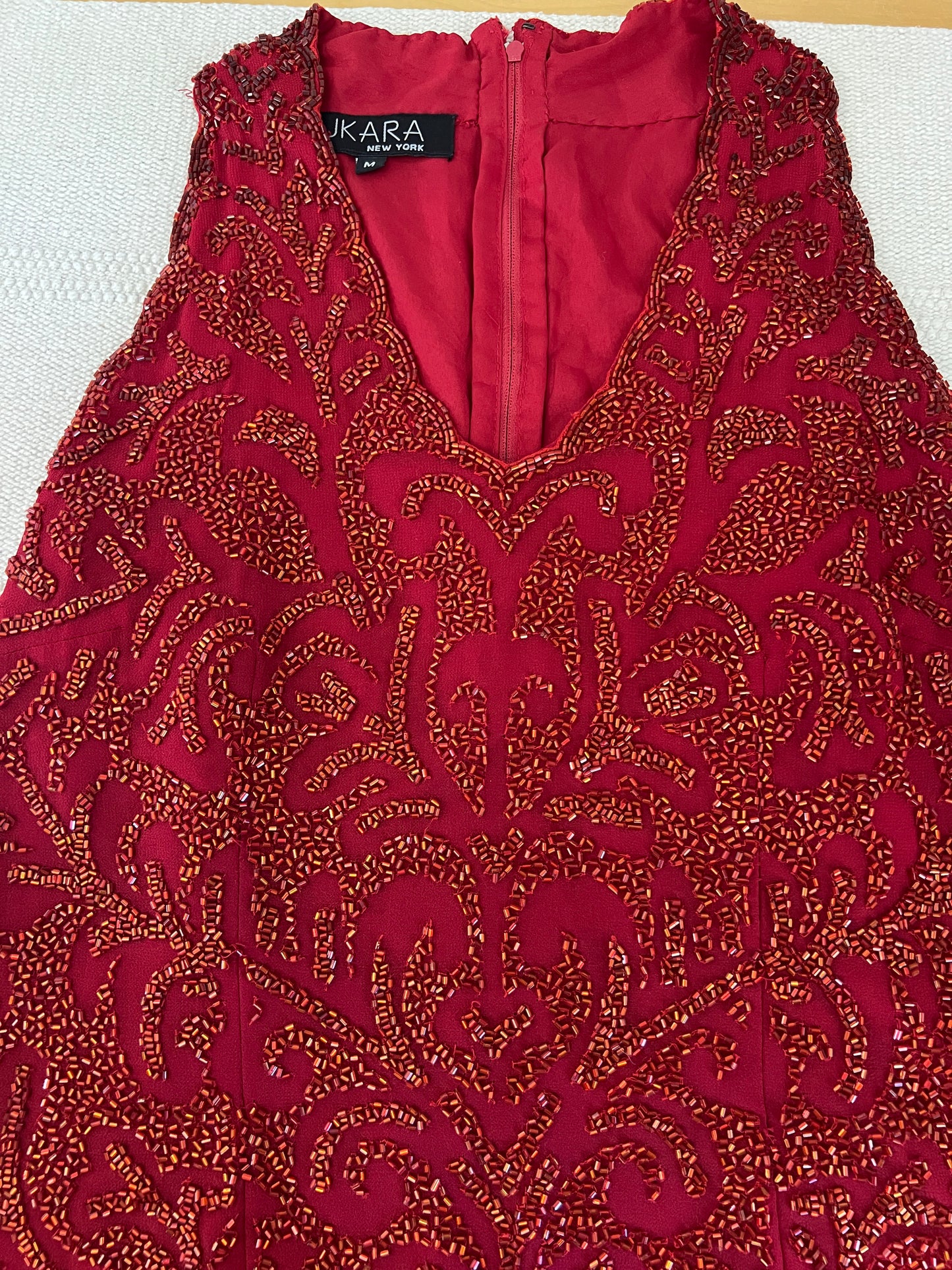 90s Y2K Red Beaded JKARA Tank Blouse