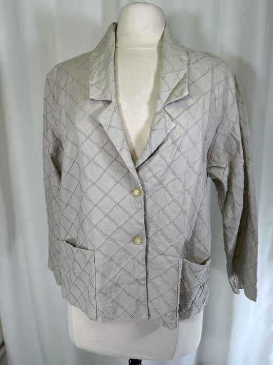 80s Textured Tan Boxy Blazer Jacket