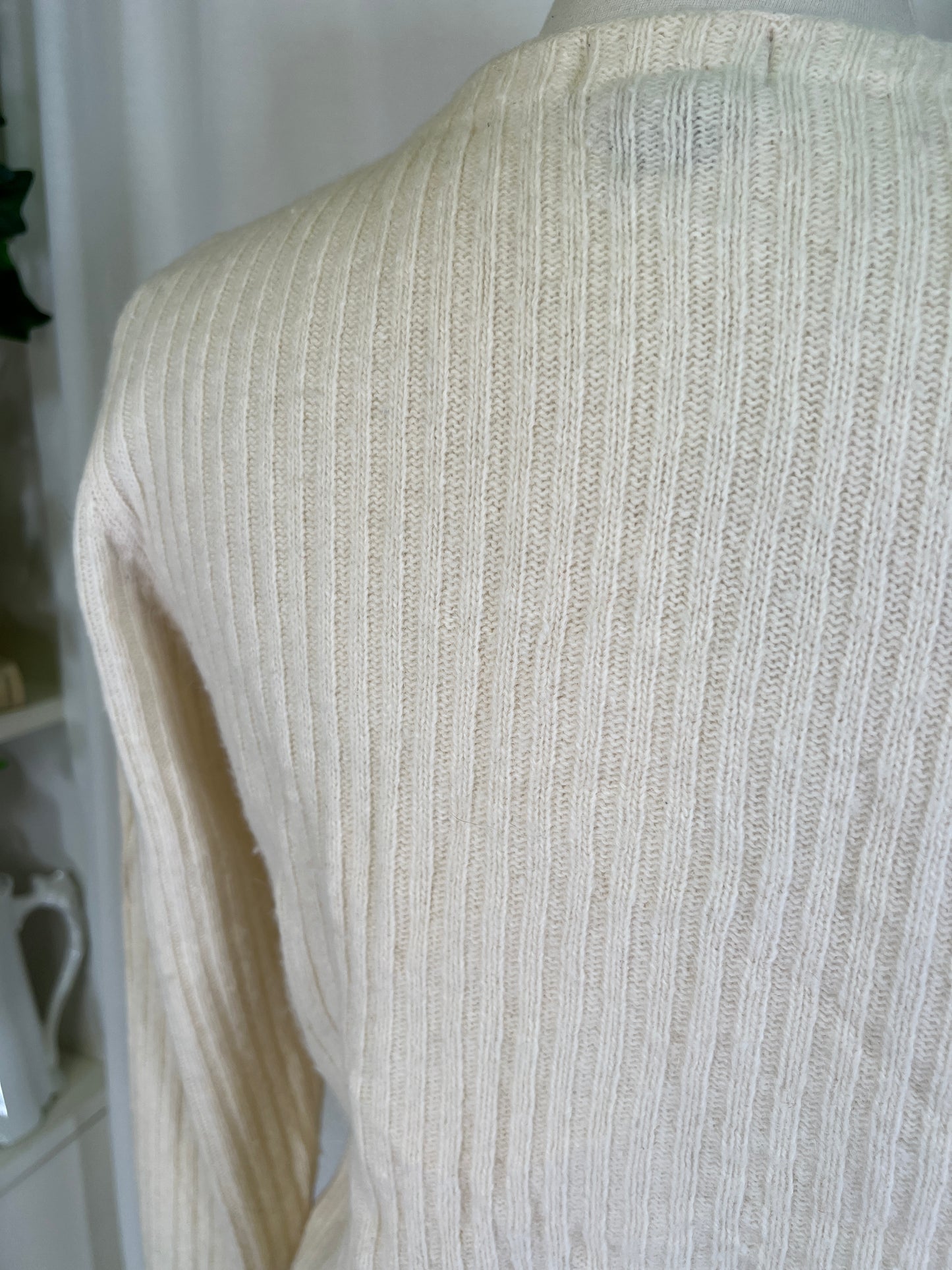 90s The Limited Cream Cable Knit Wool Cardigan Sweater