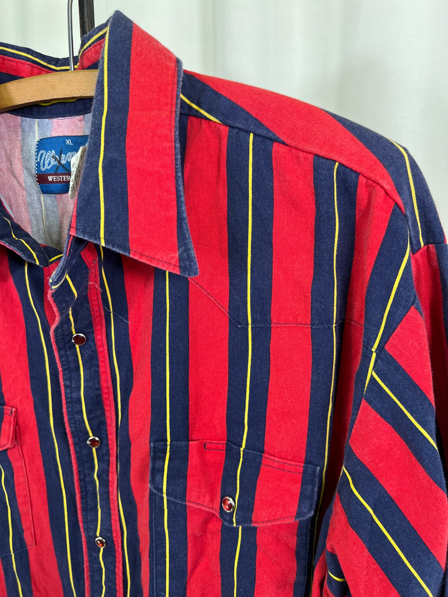 90s Wrangler Striped Western Pearl Snap Shirt