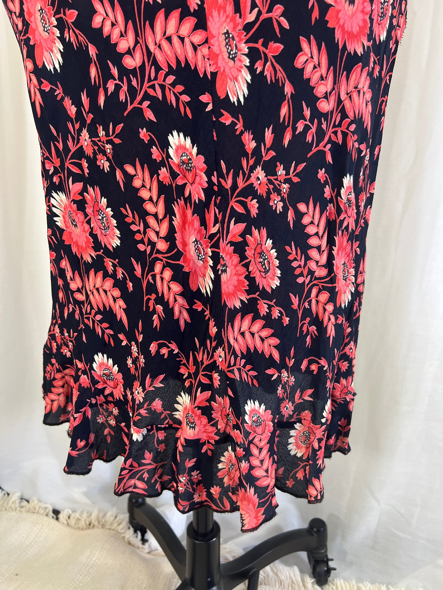 90s Rampage Navy and Pink Floral Maxi Dress