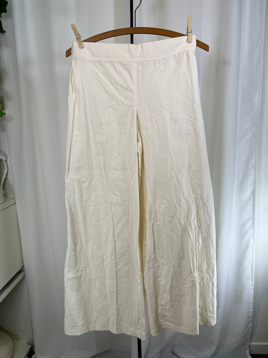 90s Handmade White Wide Leg Trousers