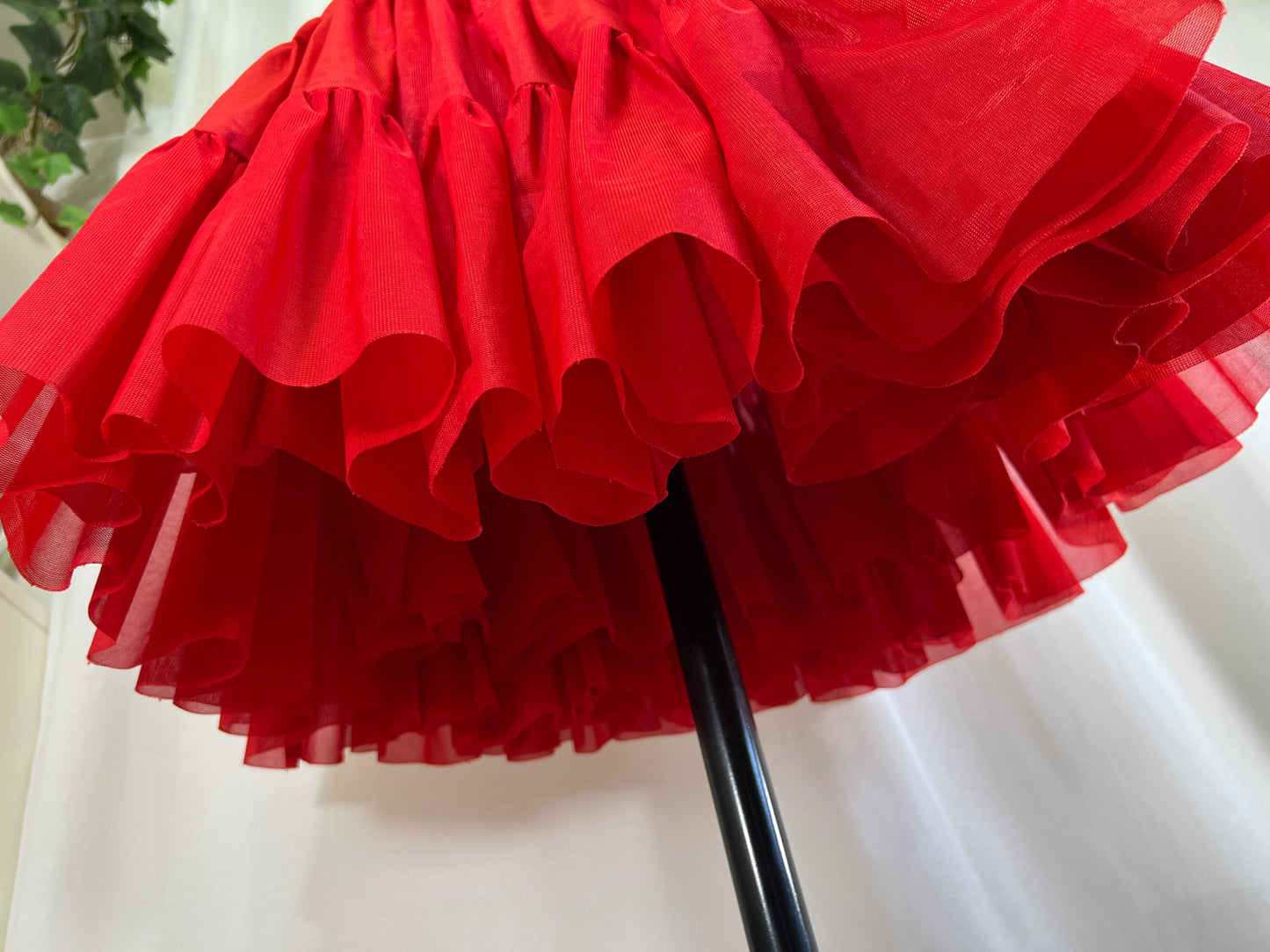 90s Y2K Red Western Square Dancing Skirt Petticoat