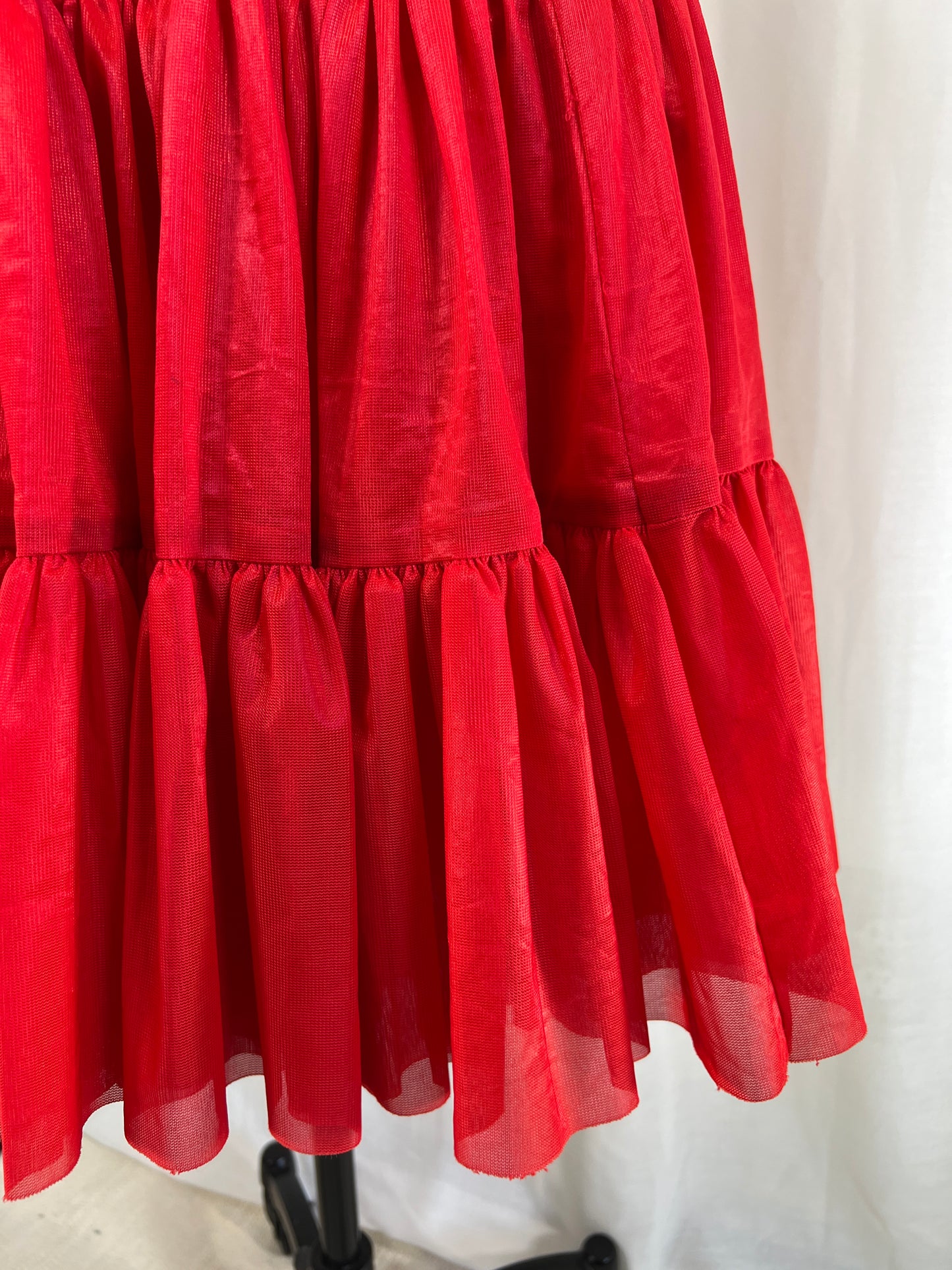 90s Y2K Red Western Square Dancing Skirt Petticoat