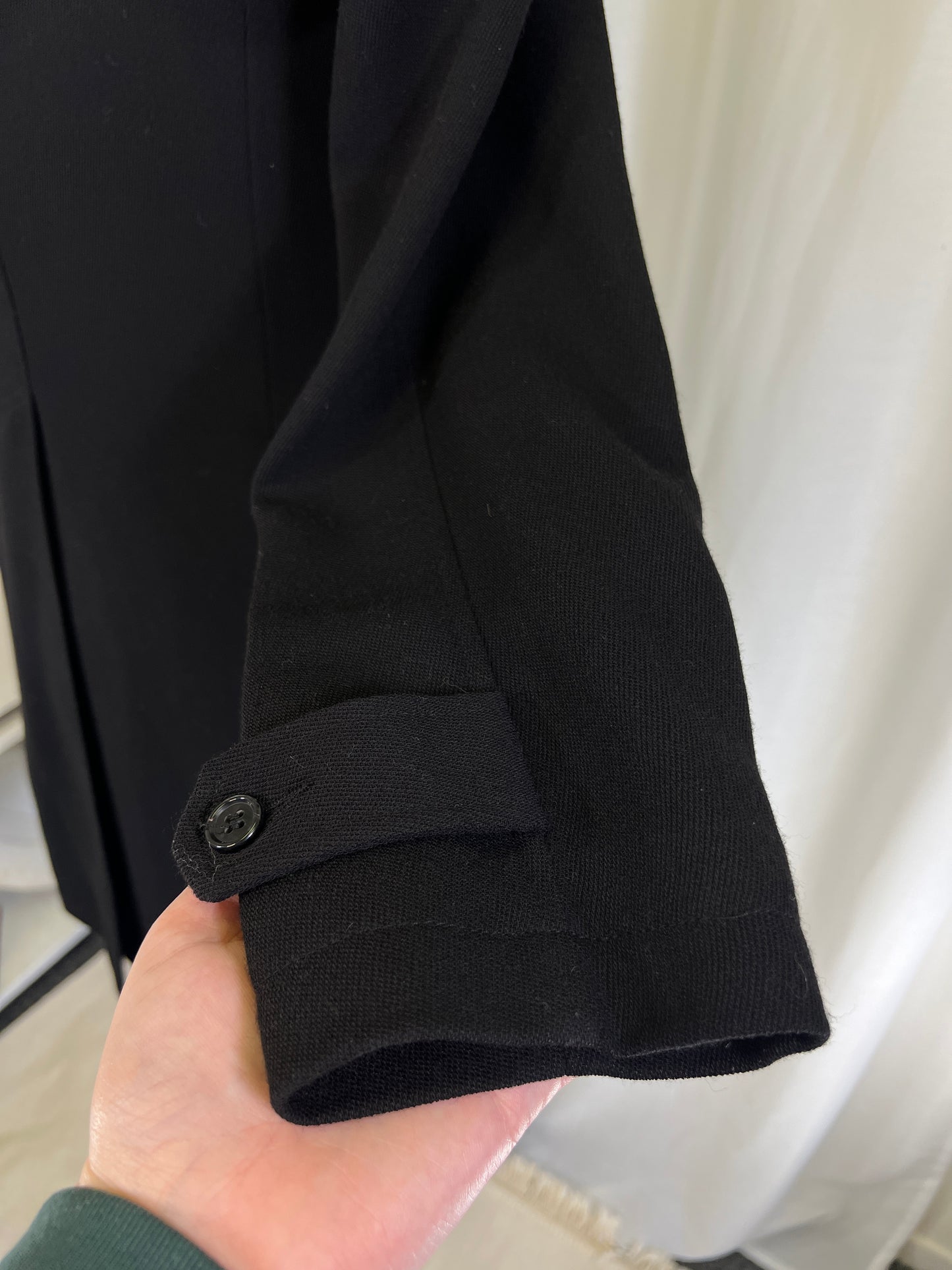 90s Club Monaco Black Minimal Wool Coat