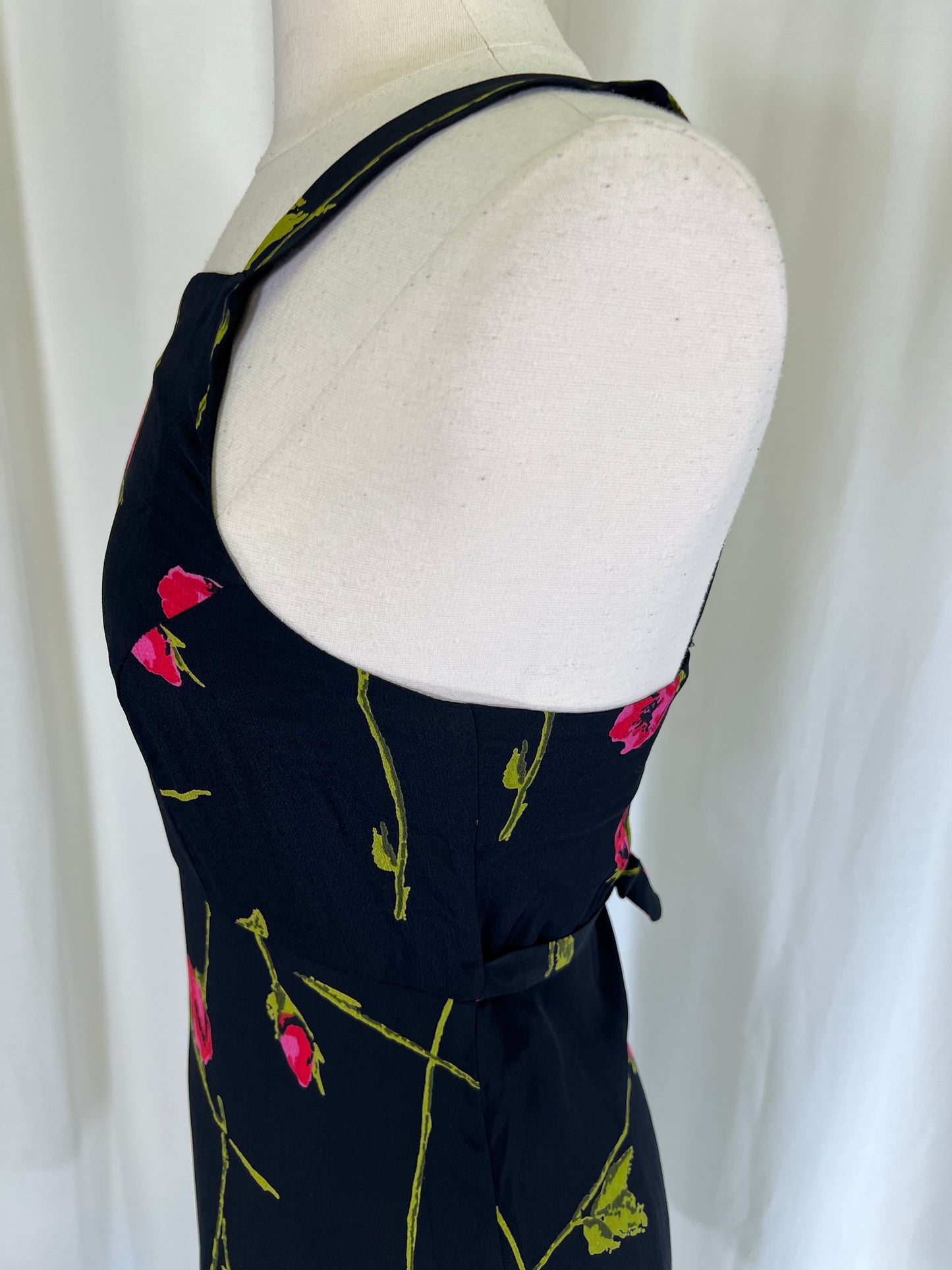 90s Betsey Johnson Long Stem Red Roses Print Mini Dress and Jacket Set