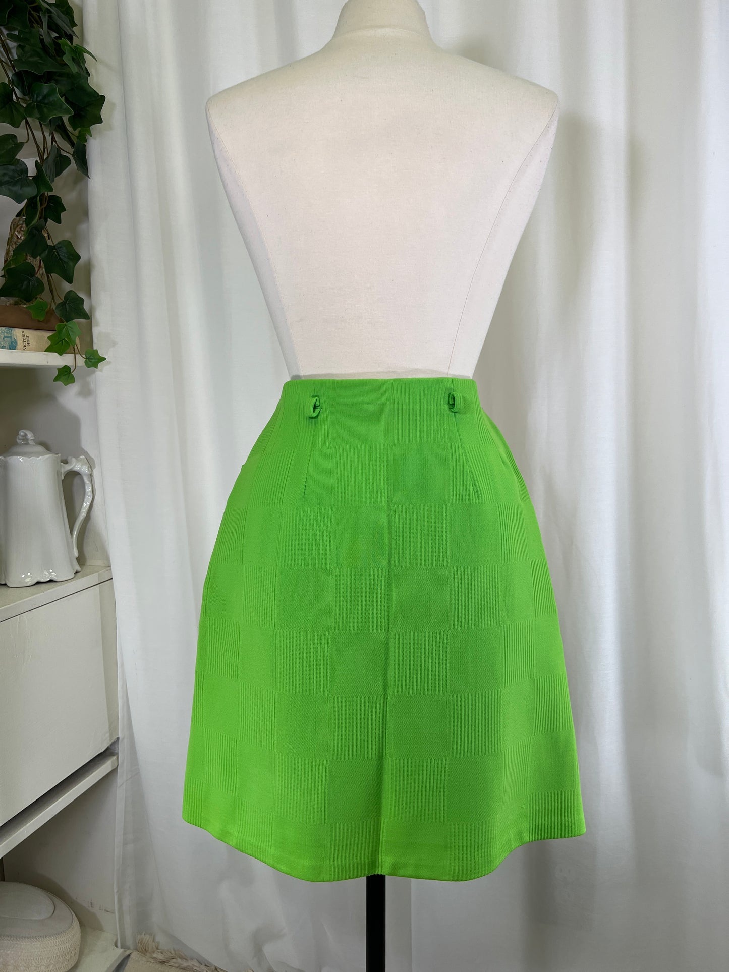 60s Defini Originals Green Checkered Mini Skirt Skirt