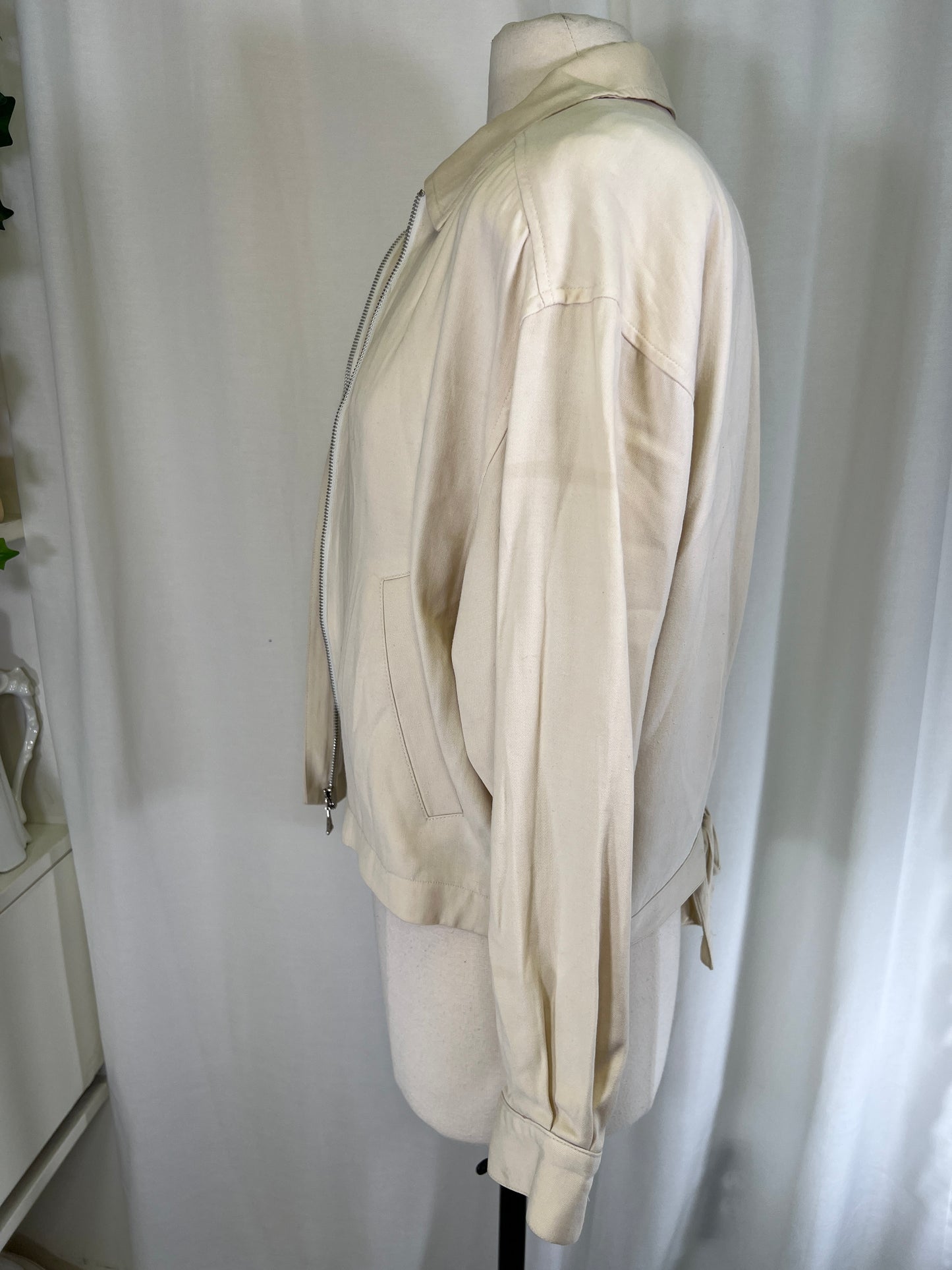 90s Anne Klein Cream Boxy Jacket with Bow