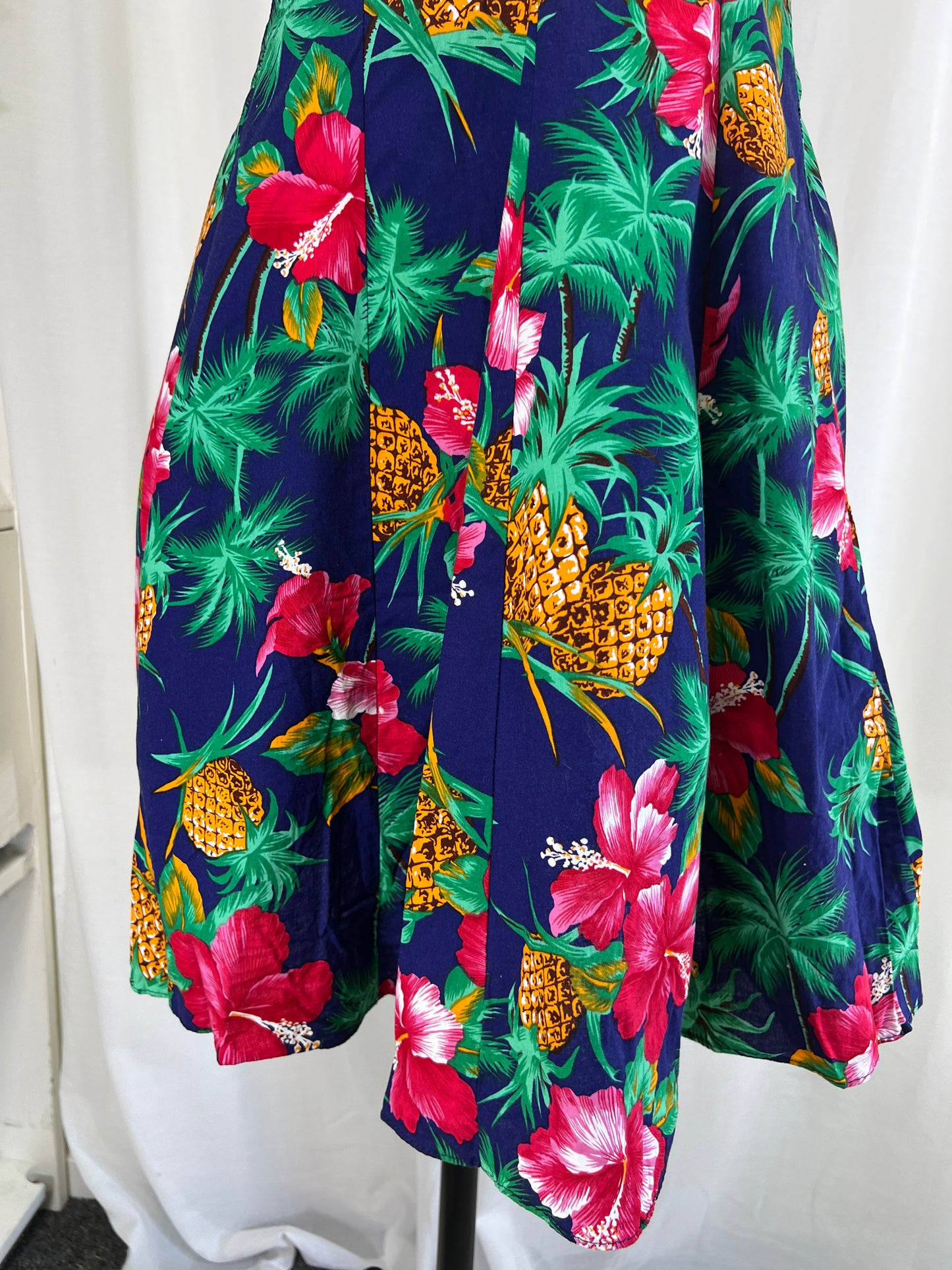 80s Royal Creations Hawaiian Print Mini Dress