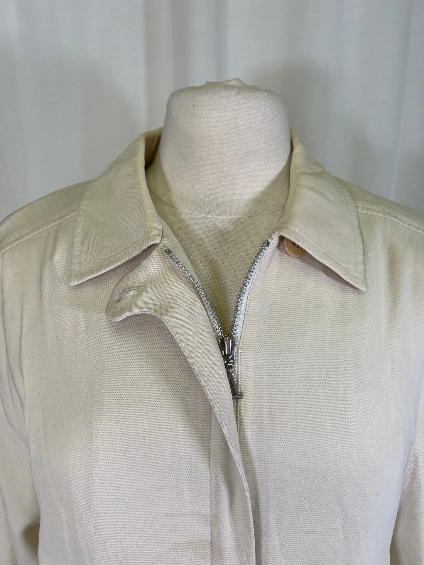 90s Anne Klein Cream Boxy Jacket with Bow