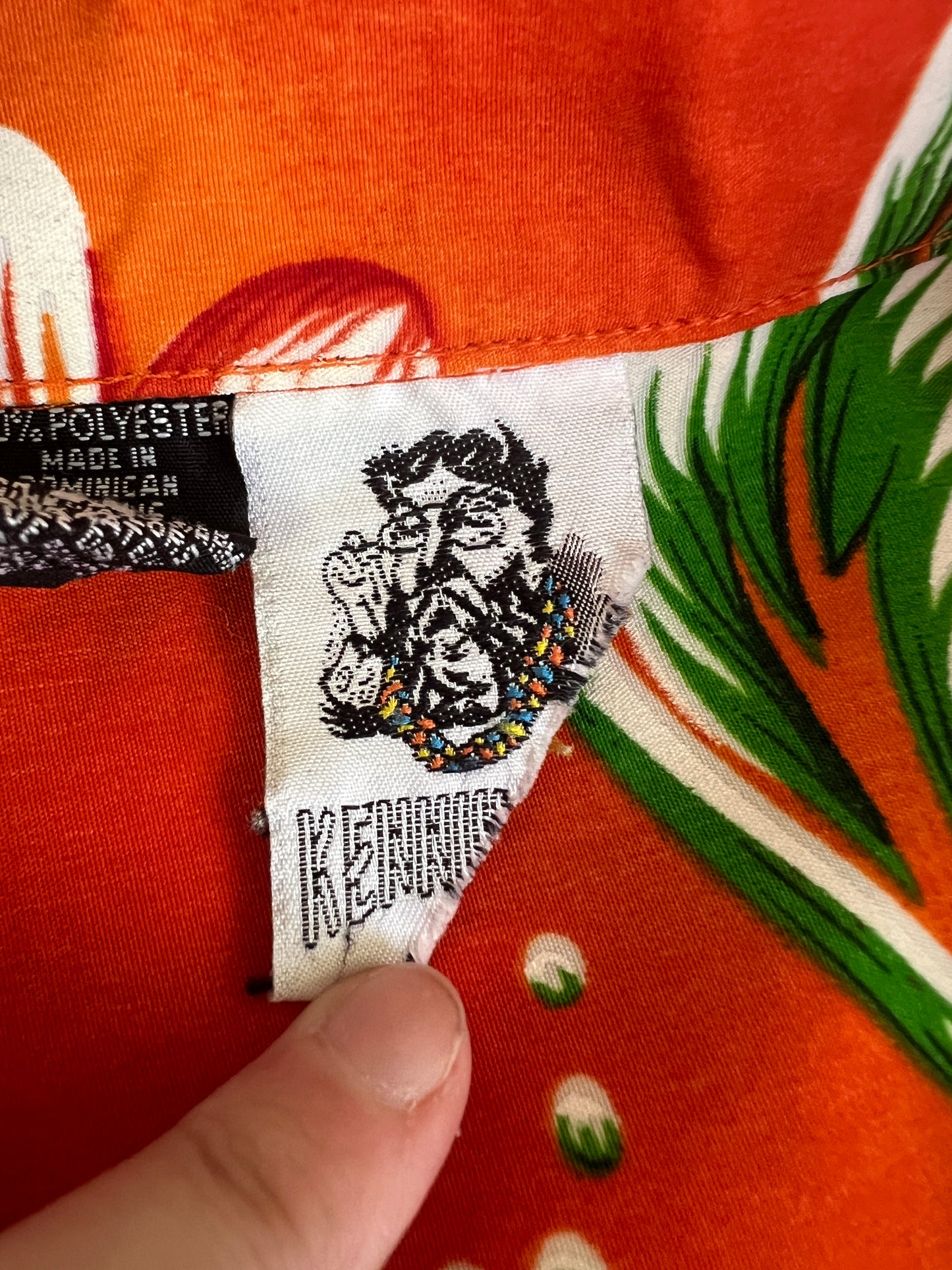 80s Kennington Orange Hawaiian Print Shirt