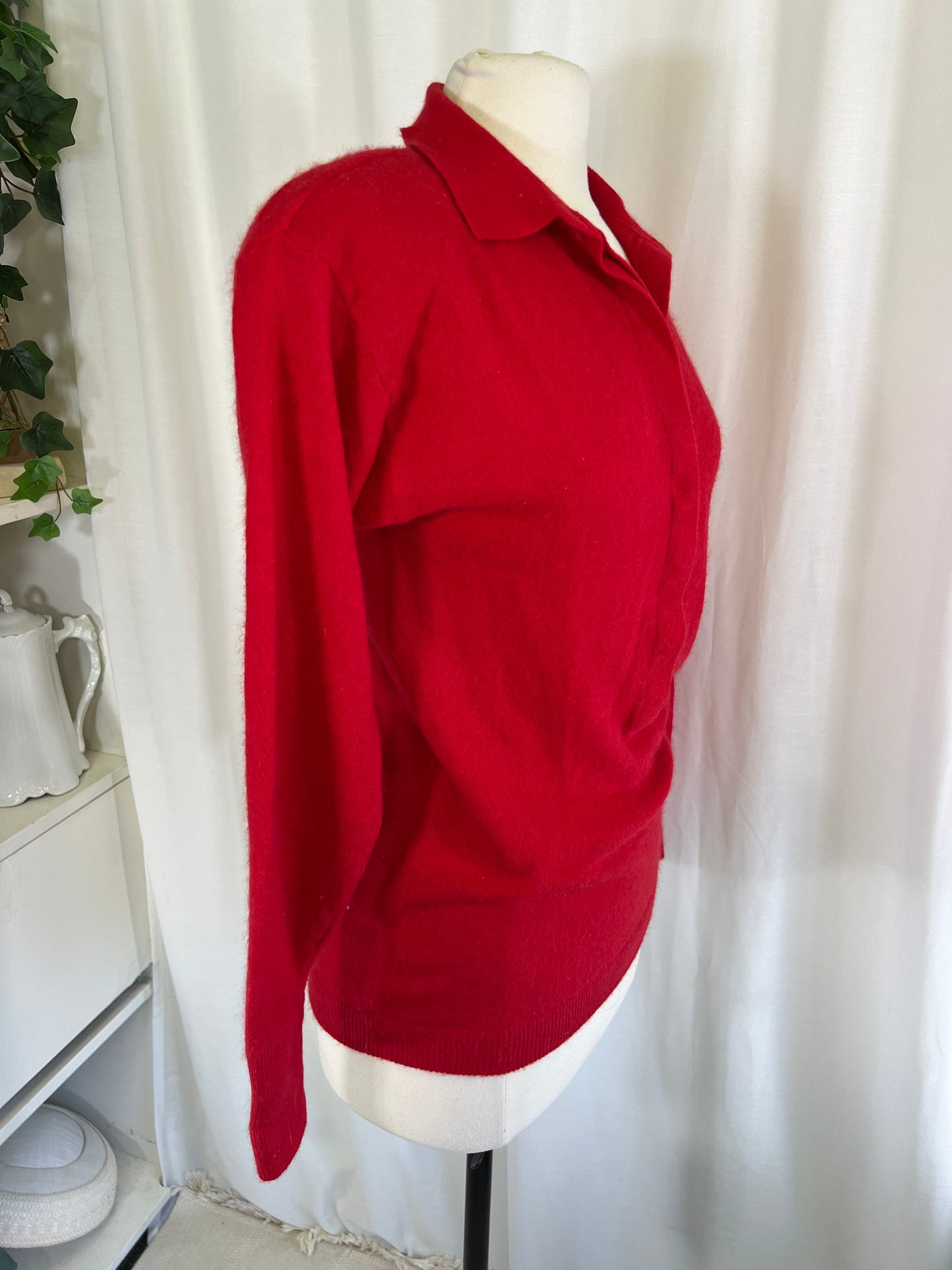 80s Neil Martin Wool Angora Blend Red Slouchy Sweater