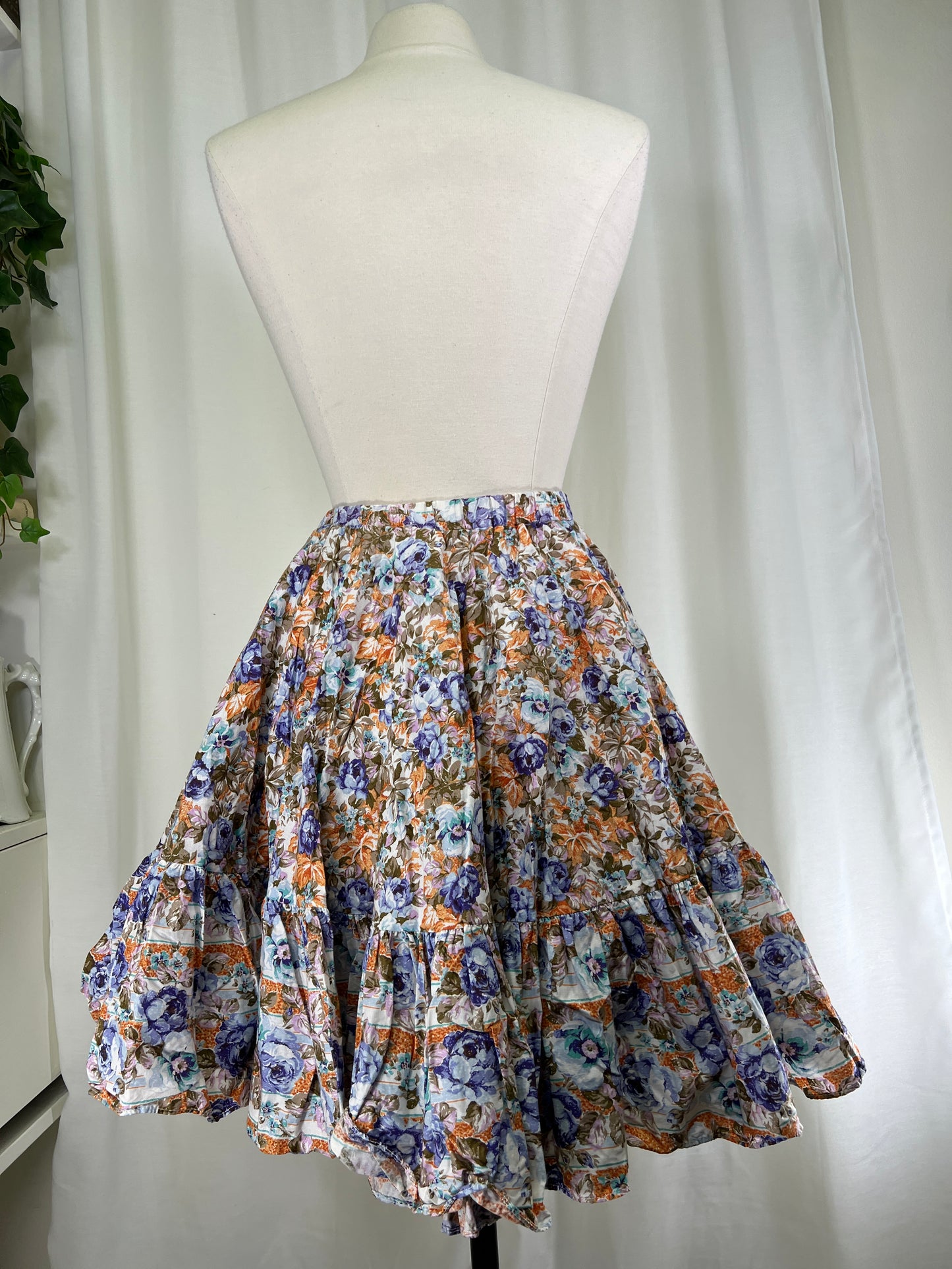 90s Swing Dancing Floral Western Circle Skirt