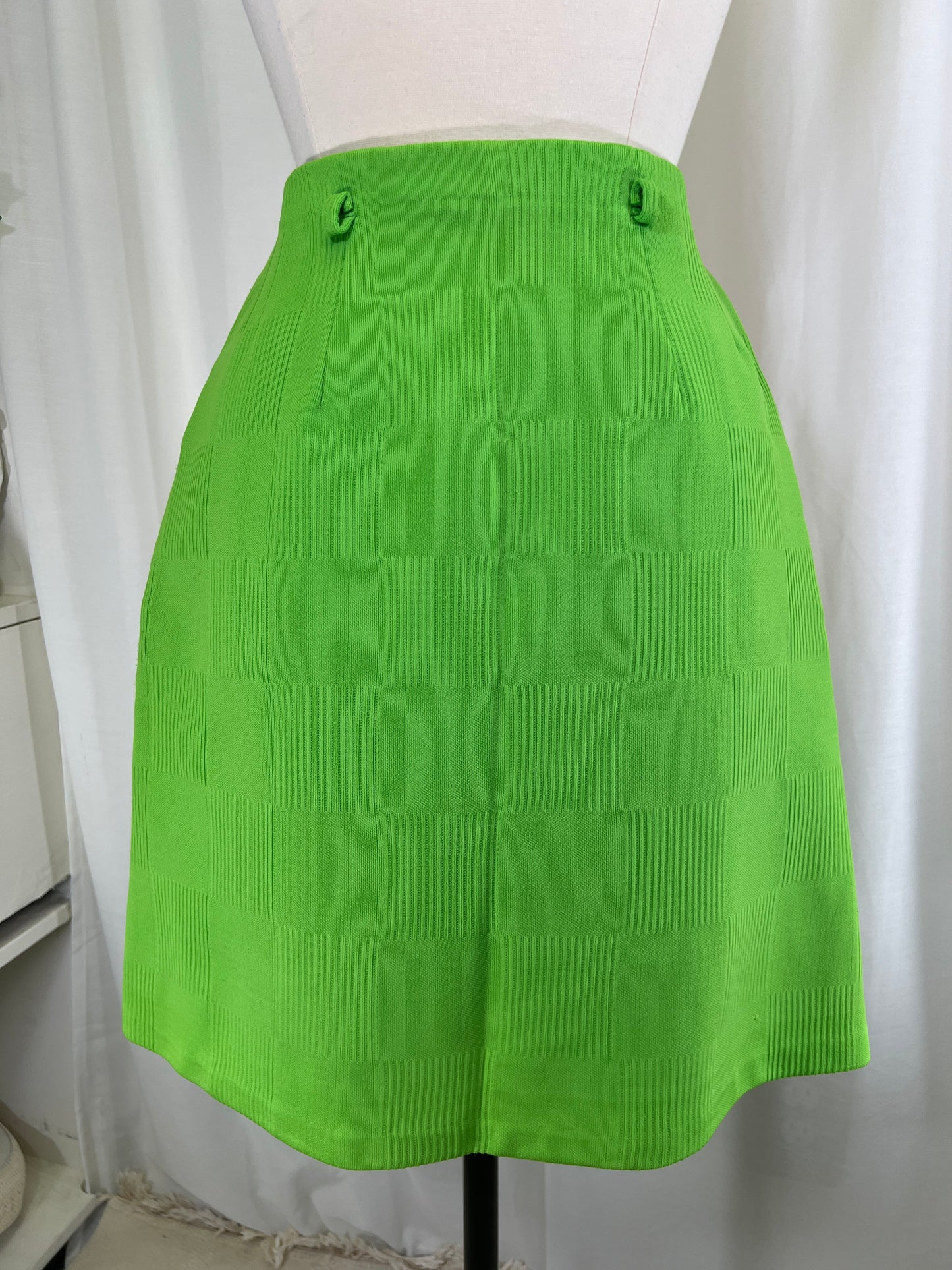 60s Defini Originals Green Checkered Mini Skirt Skirt