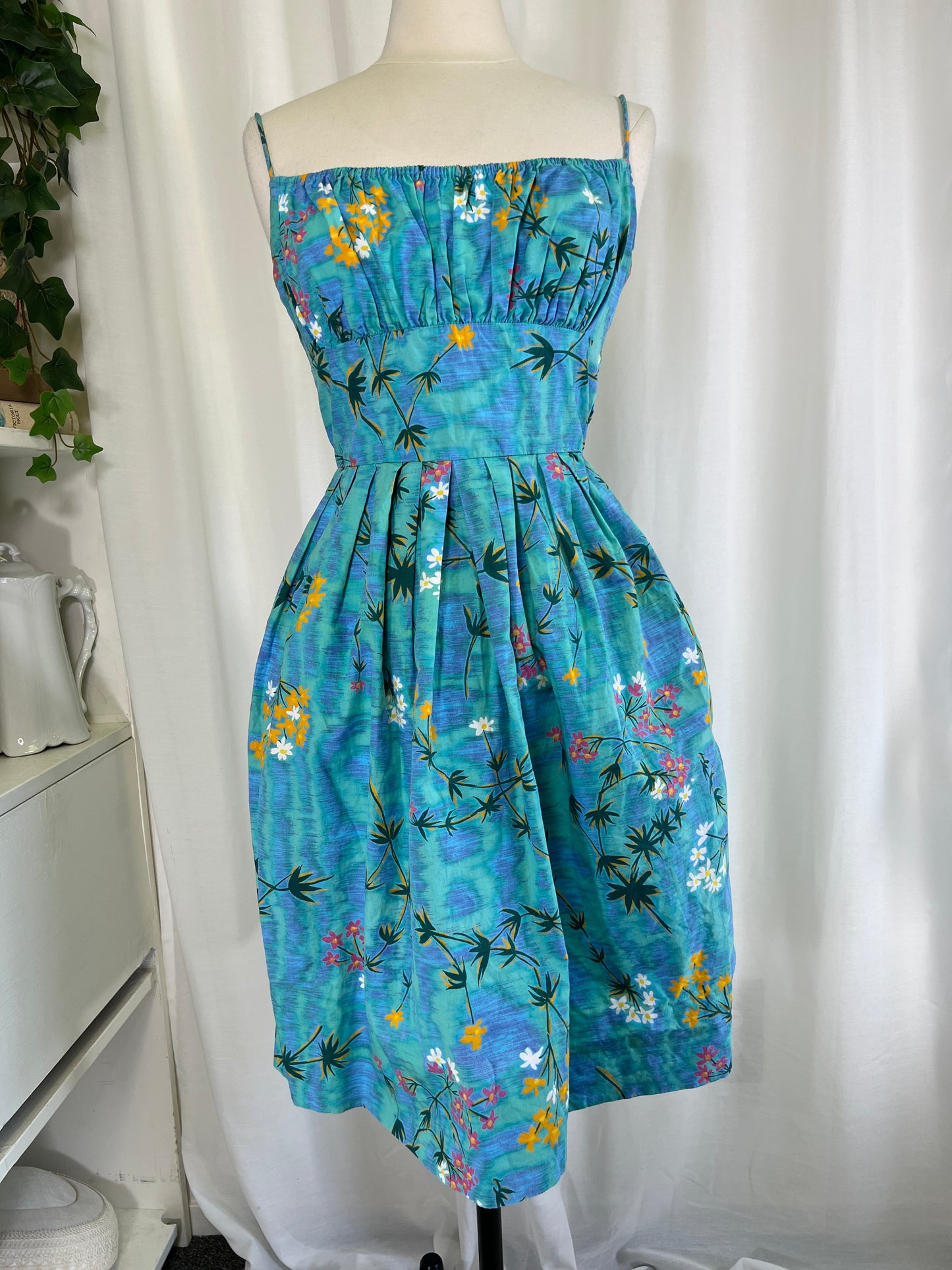 50s Blue Lagoon Balconette Dress