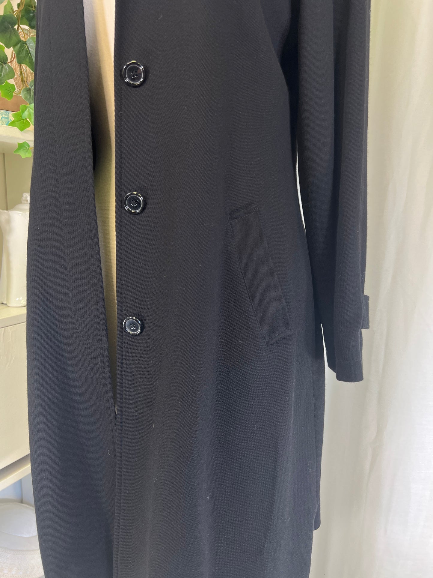 90s Club Monaco Black Minimal Wool Coat