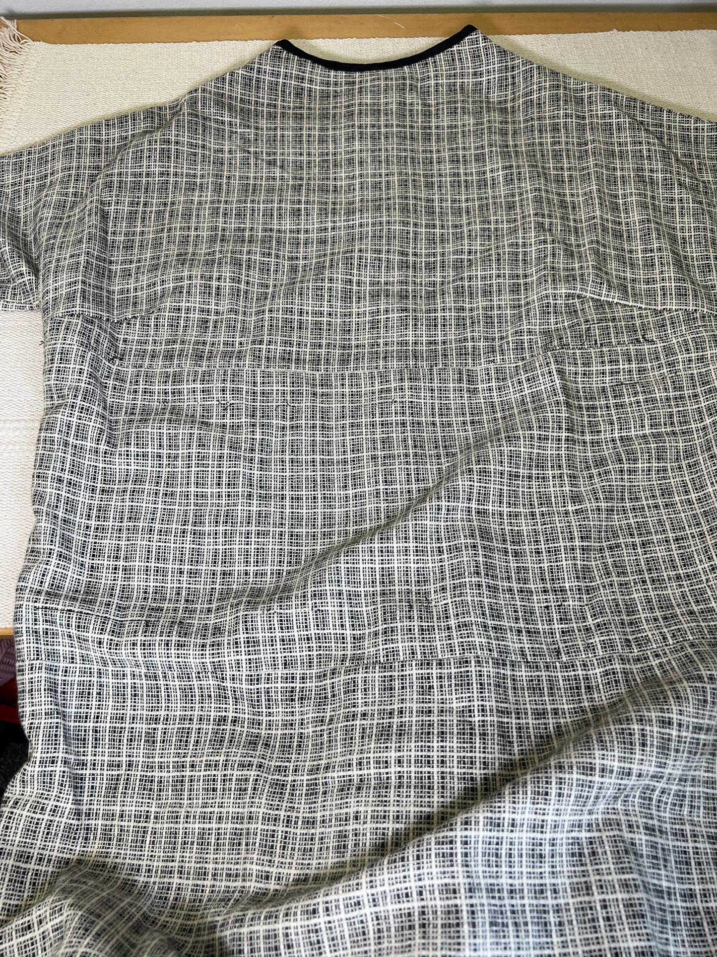 1960's Handmade Black and White Plaid Sheath Dress