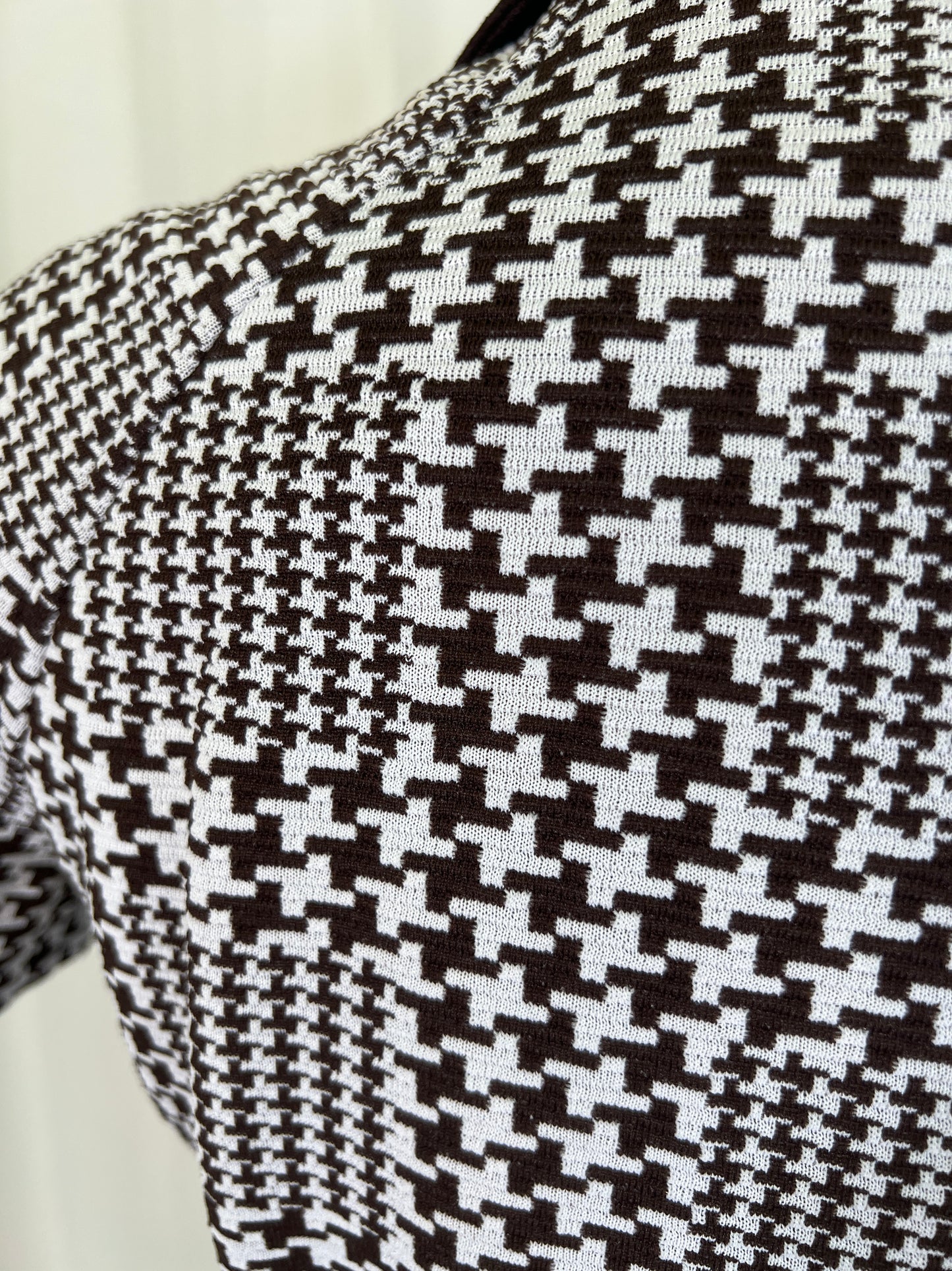 1960's Mod Houndstooth Dagger Collar Dress