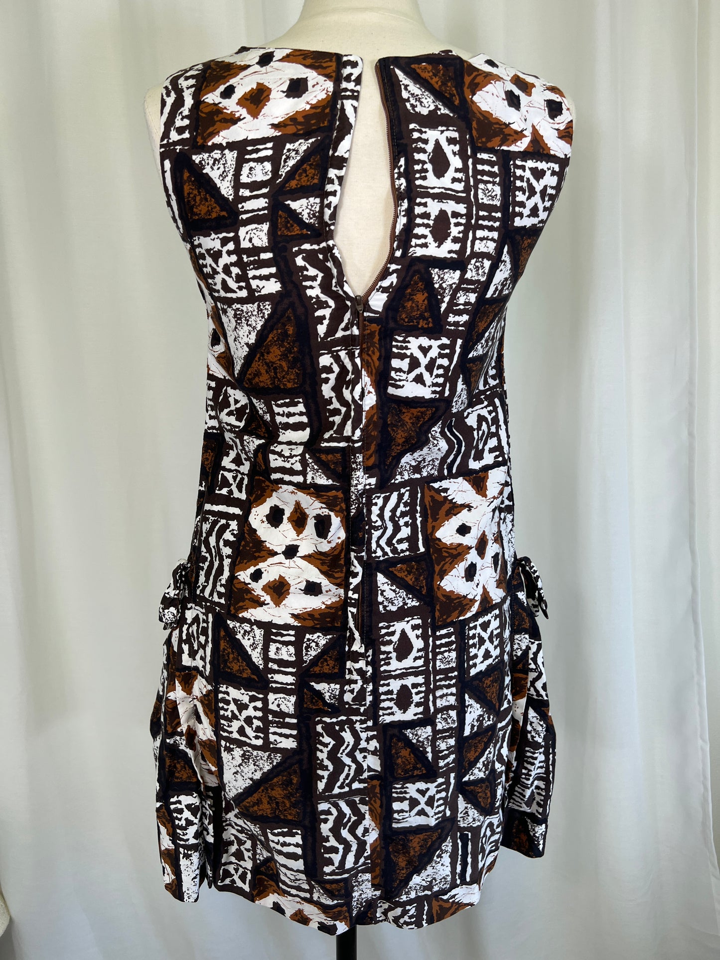 1960's Royal Hawaiian Brown Shift Dress