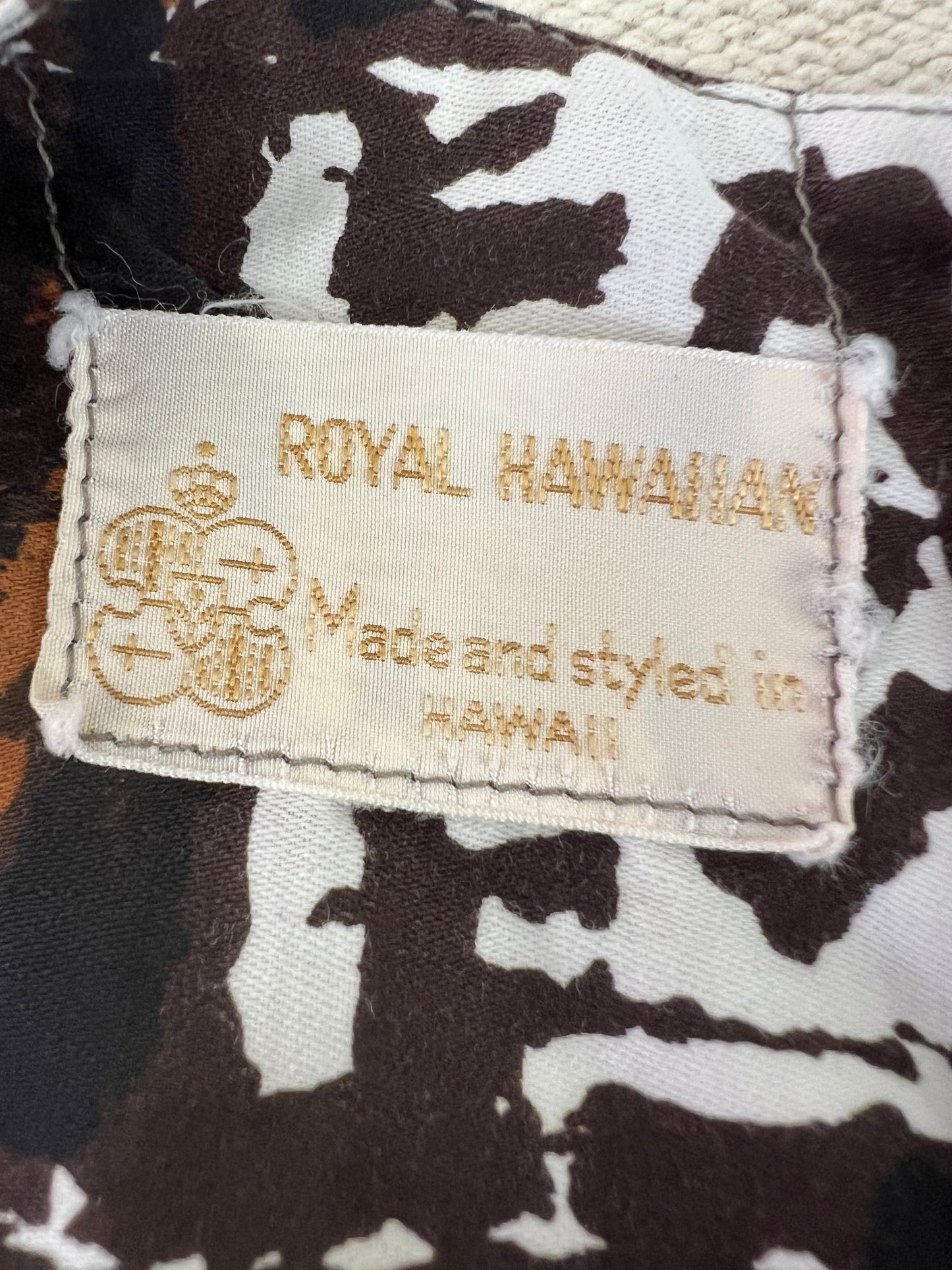 1960's Royal Hawaiian Brown Shift Dress