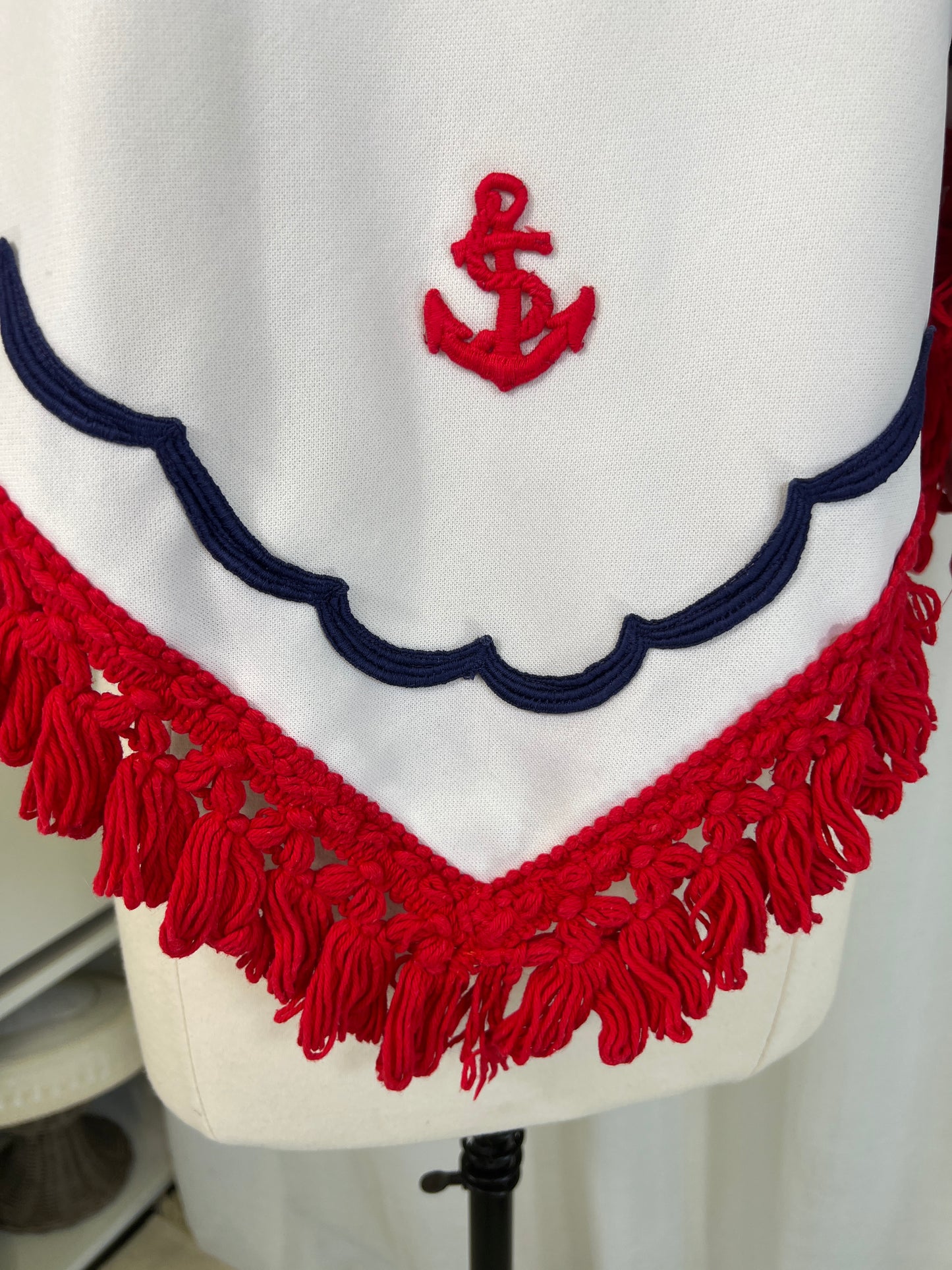 1960's One of a Kind Nautical Fringed Poncho