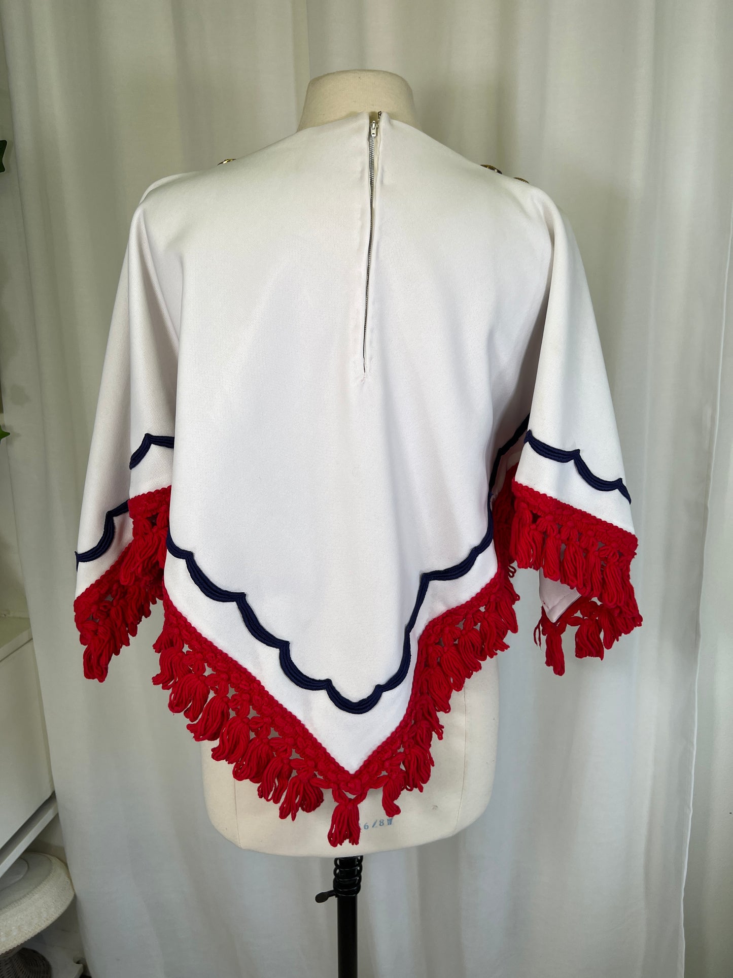 1960's One of a Kind Nautical Fringed Poncho