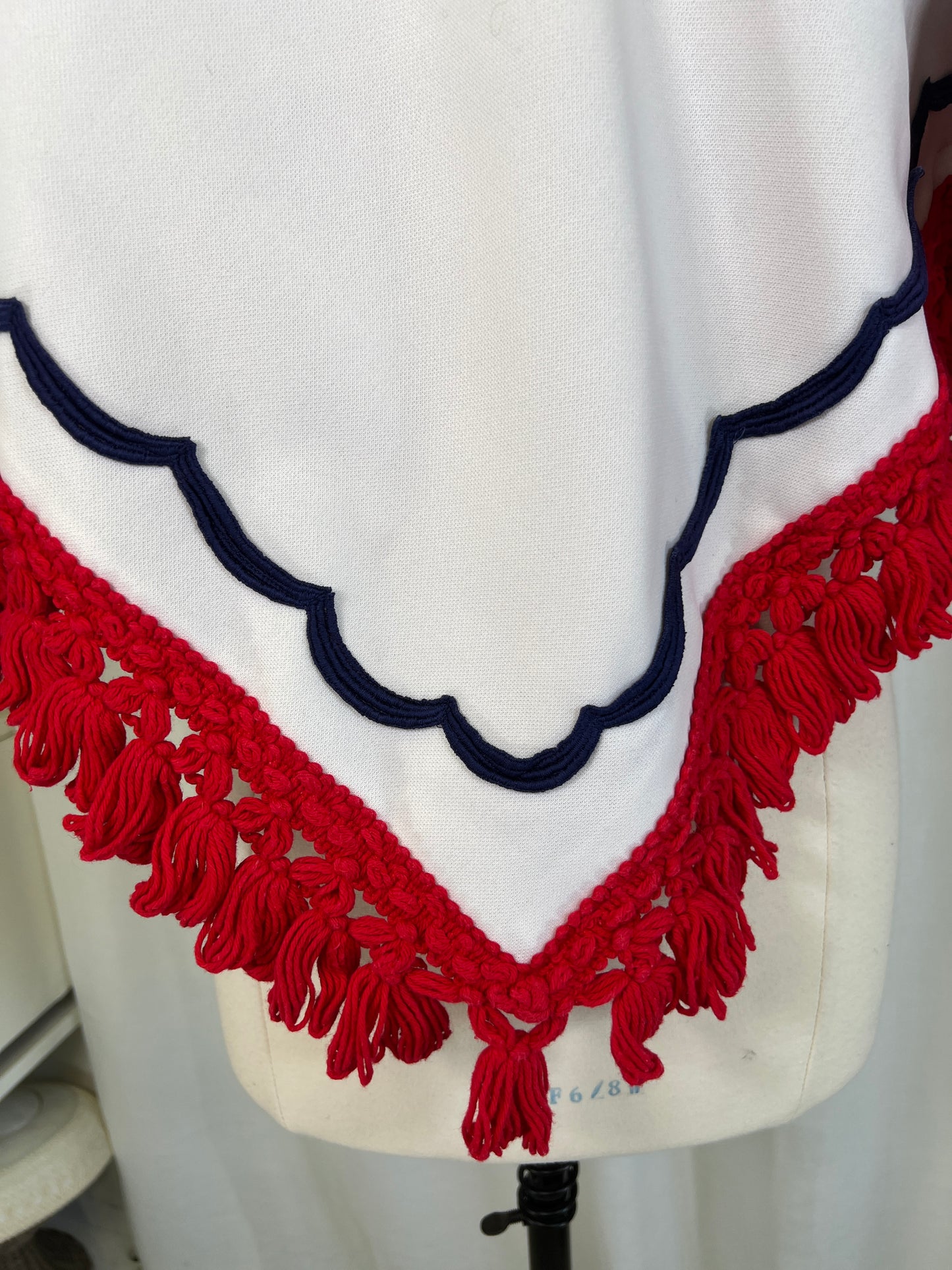 1960's One of a Kind Nautical Fringed Poncho