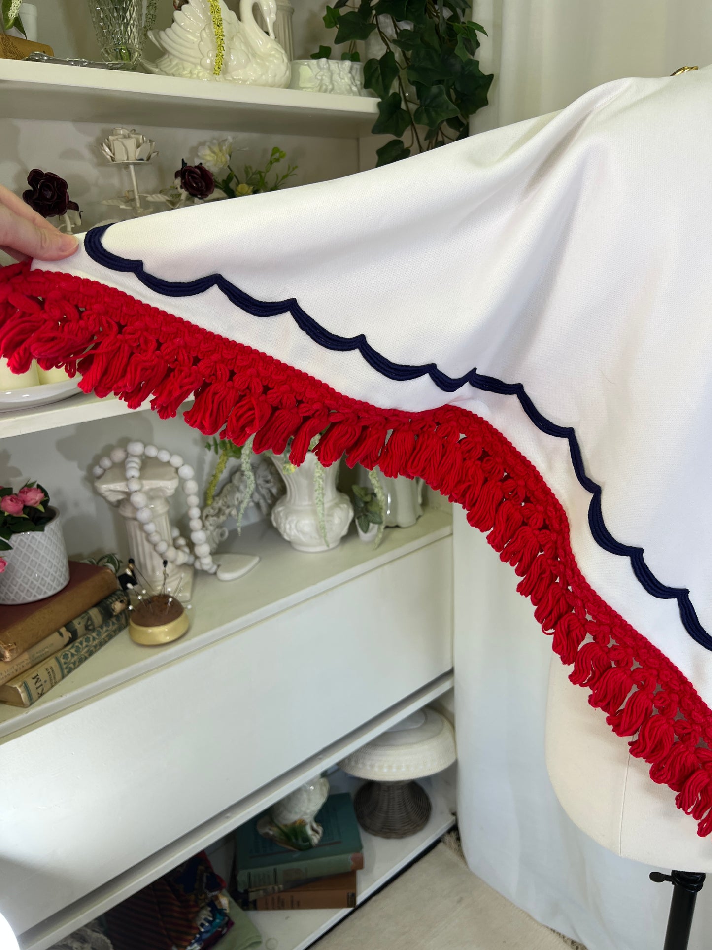 1960's One of a Kind Nautical Fringed Poncho