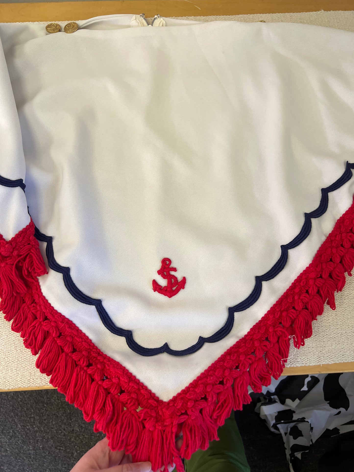 1960's One of a Kind Nautical Fringed Poncho