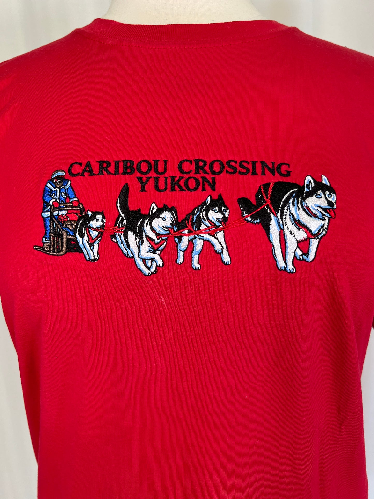 1990's Red Yukon Embroidered Sled Dog Tee