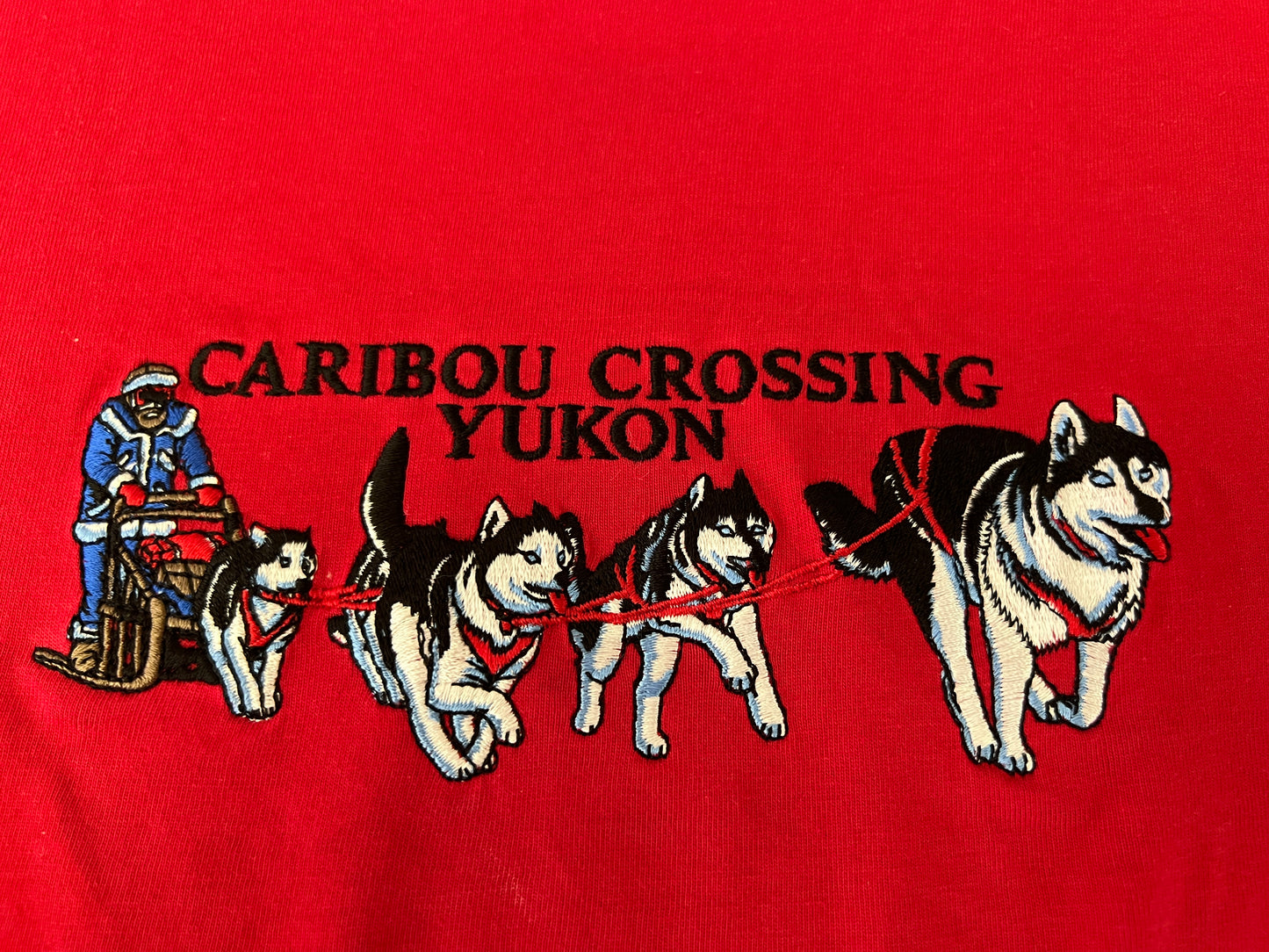 1990's Red Yukon Embroidered Sled Dog Tee