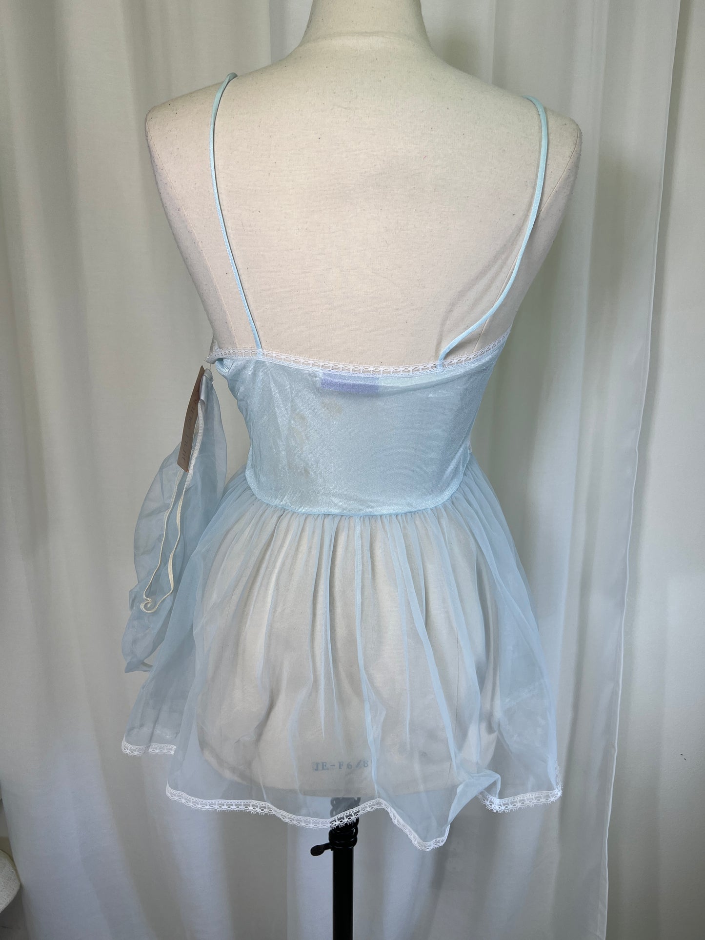 1980's Baby Blue & Lace Bonne Nuit Lingerie Set