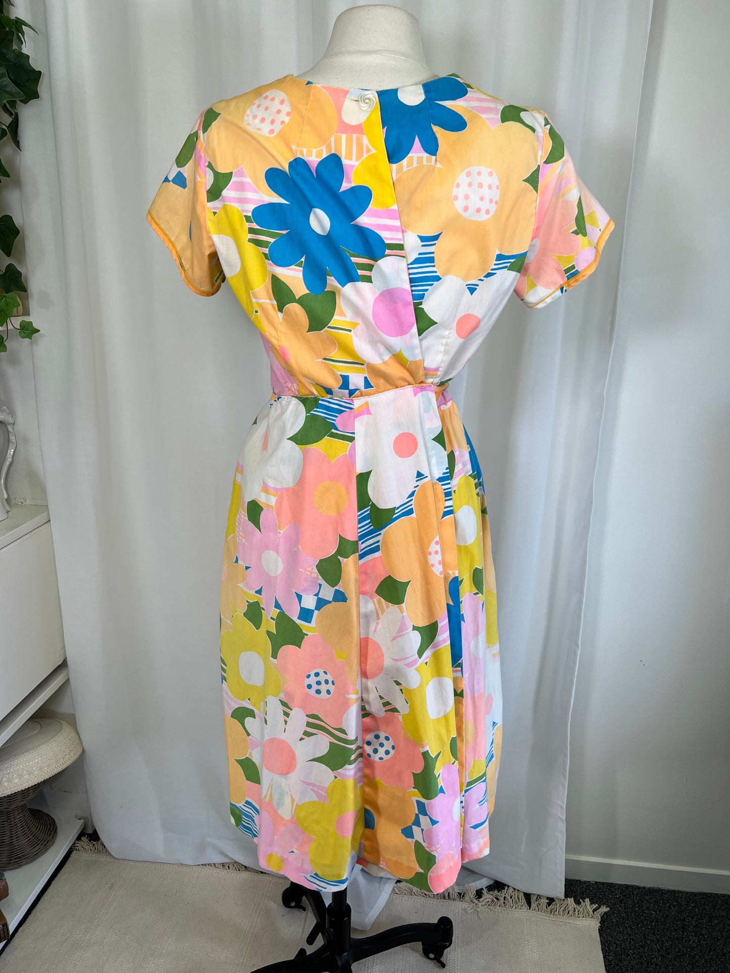 1960's Psychedelic Floral Swirl Wrap Dress