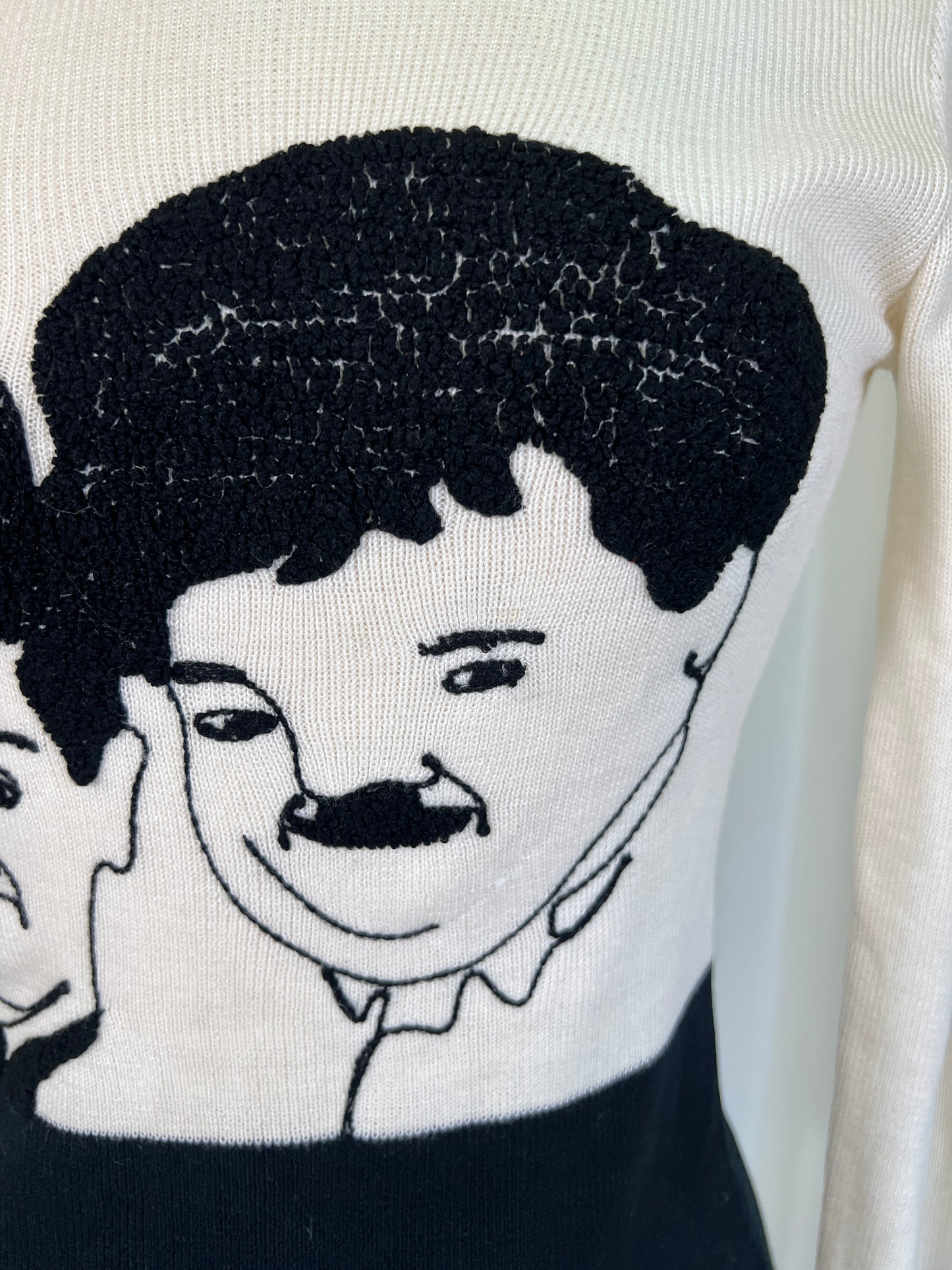 1970's Pronto Laurel and Hardy Novelty Caricature Sweater