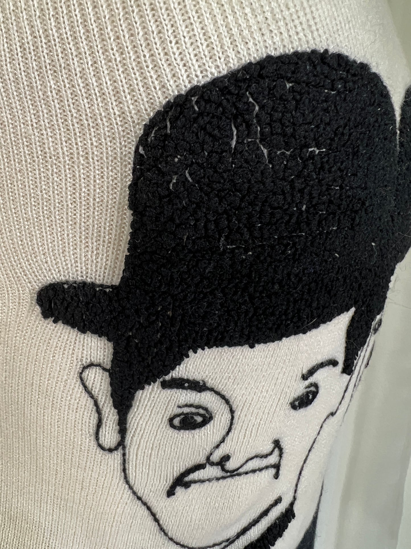 1970's Pronto Laurel and Hardy Novelty Caricature Sweater