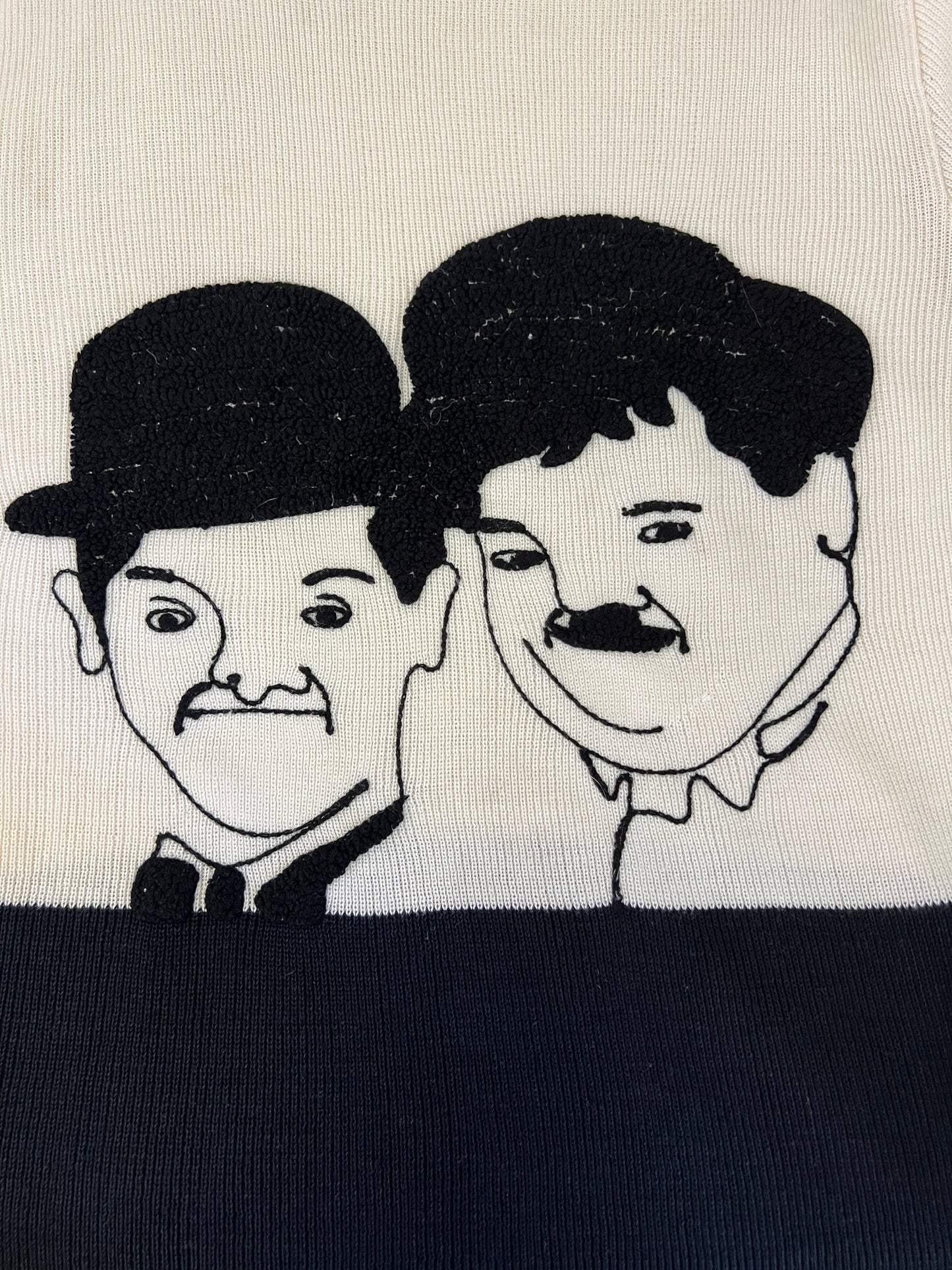 1970's Pronto Laurel and Hardy Novelty Caricature Sweater