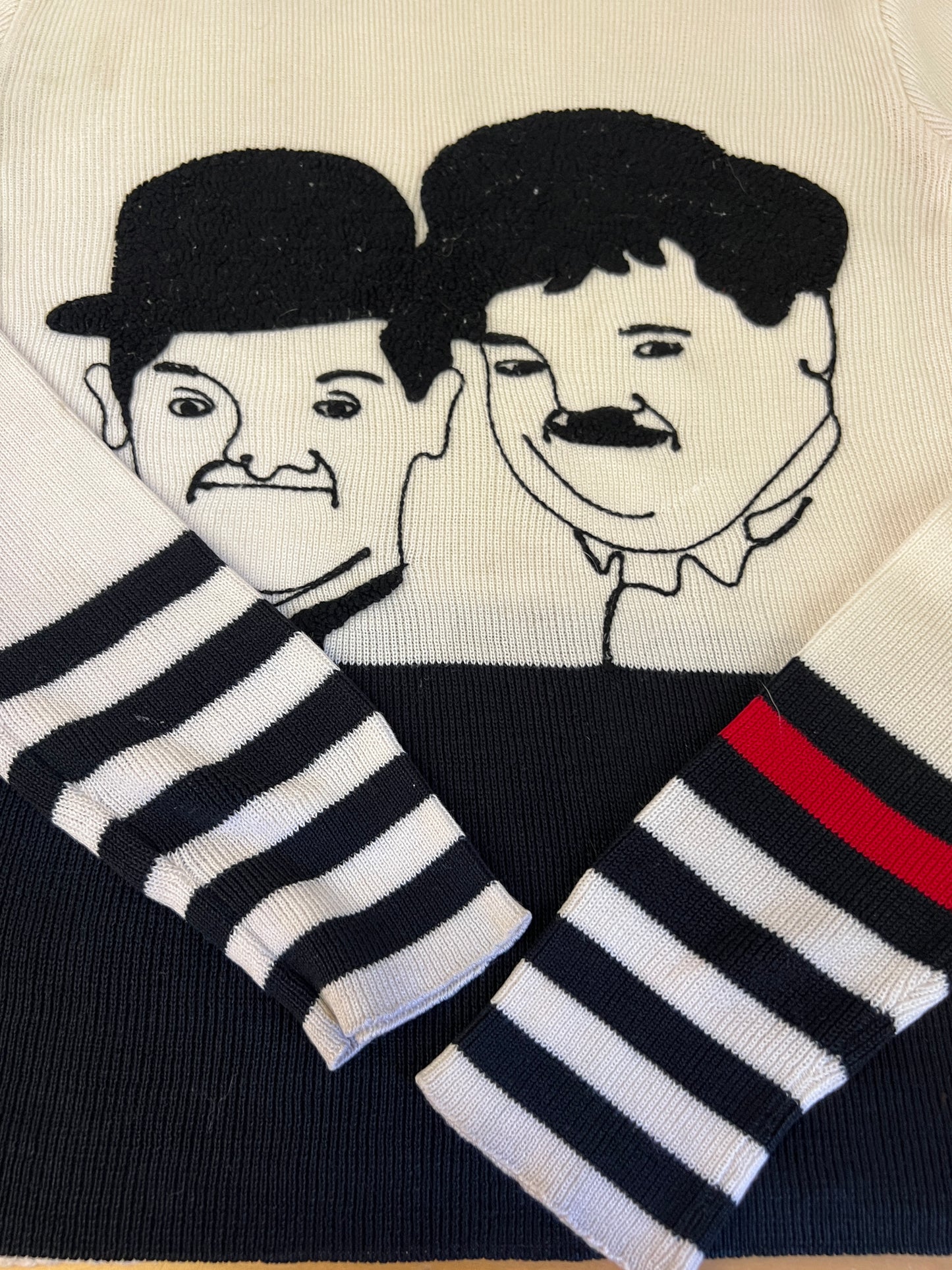 1970's Pronto Laurel and Hardy Novelty Caricature Sweater