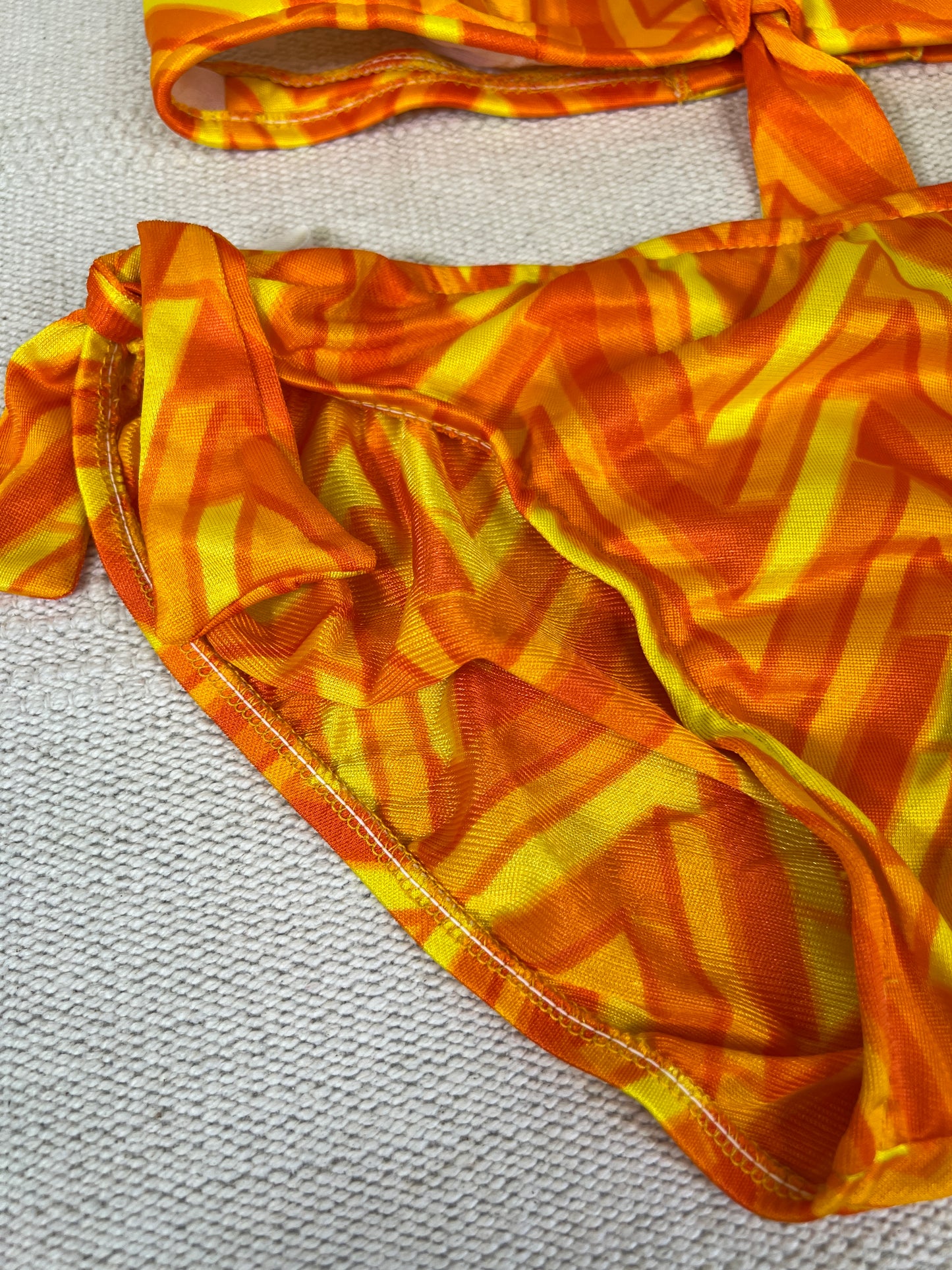 1970's Orange & Yellow Sandcastle Bikini Set