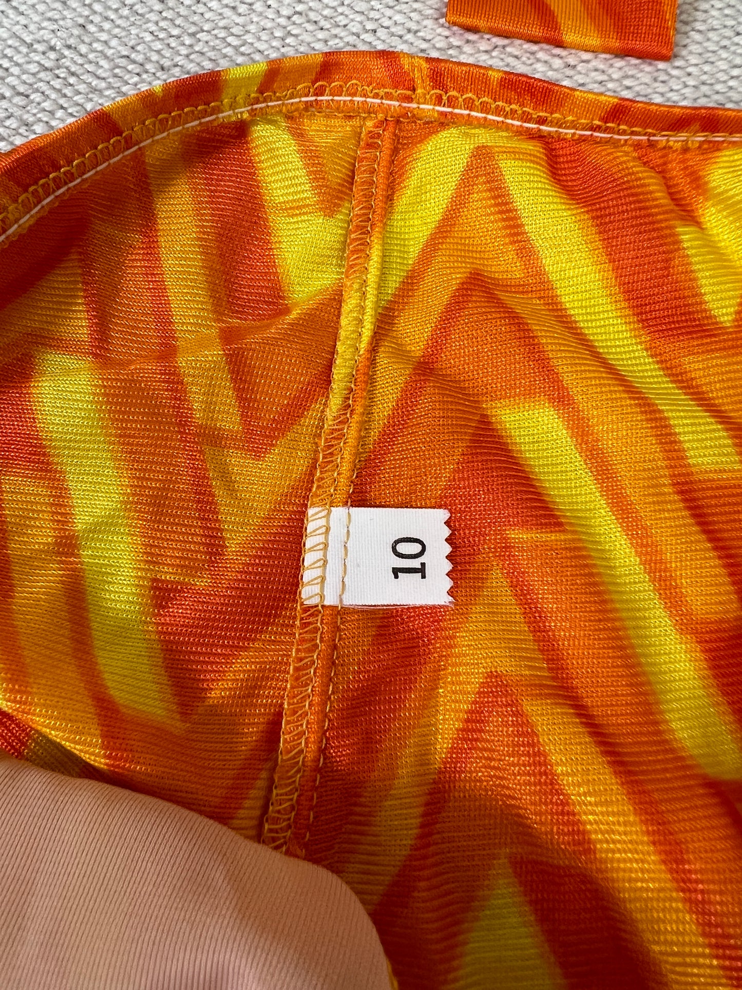 1970's Orange & Yellow Sandcastle Bikini Set